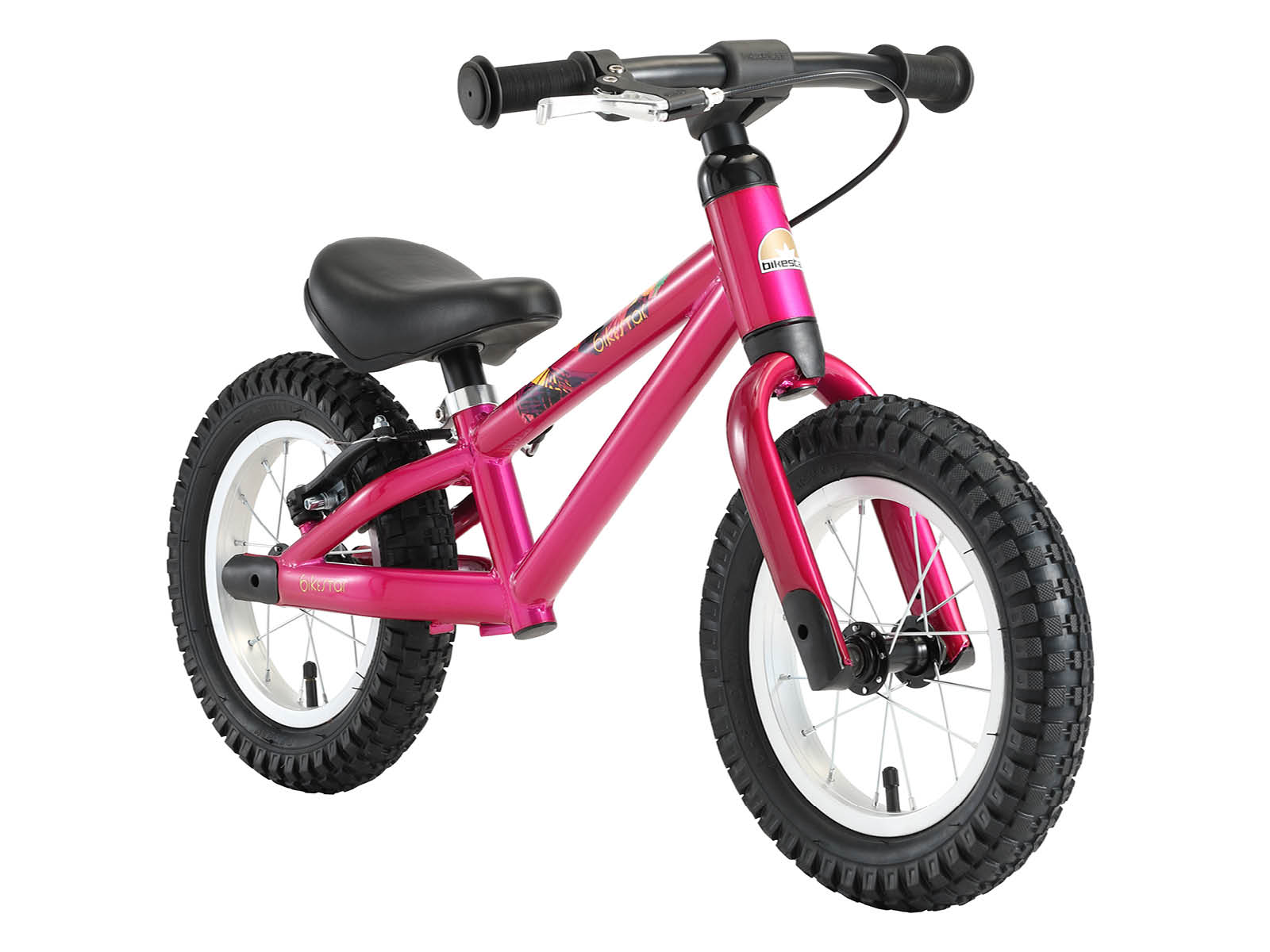 Bikestar loopfiets MTB 12 inch, donkerroze - Afbeelding 2