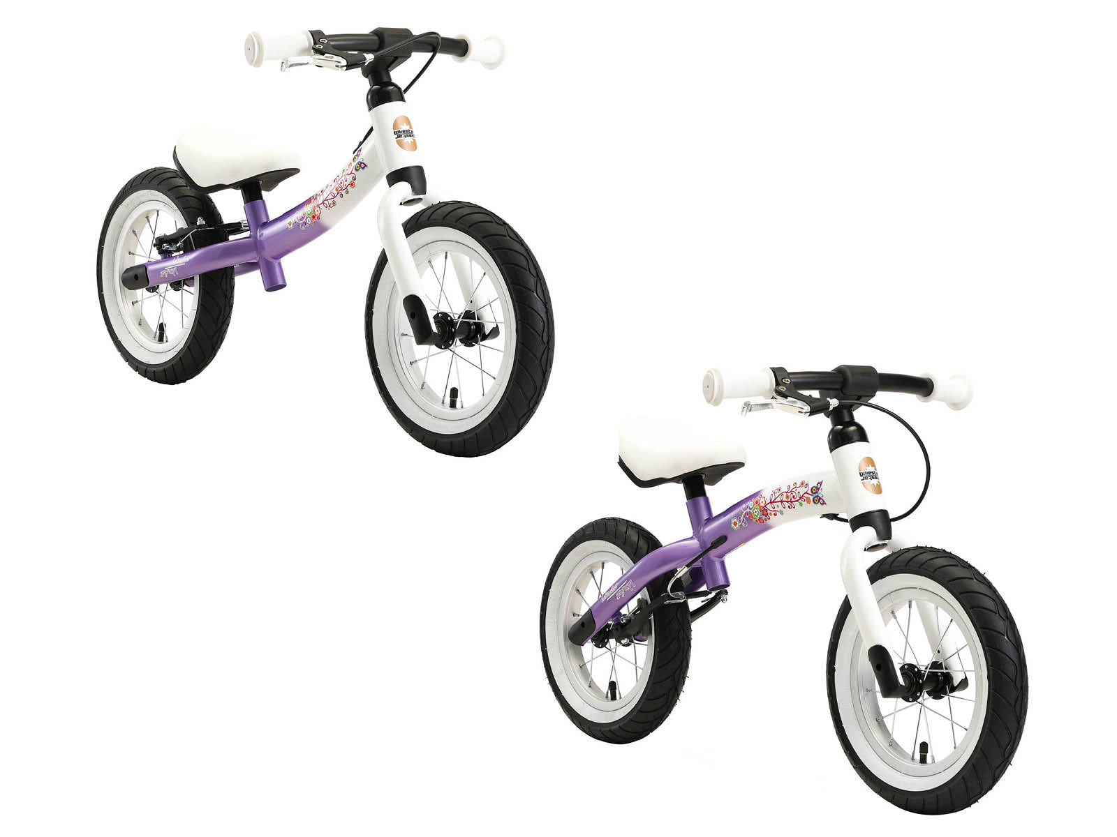 Bikestar meegroei loopfiets Sport 12 inch, lila/wit - Afbeelding 3
