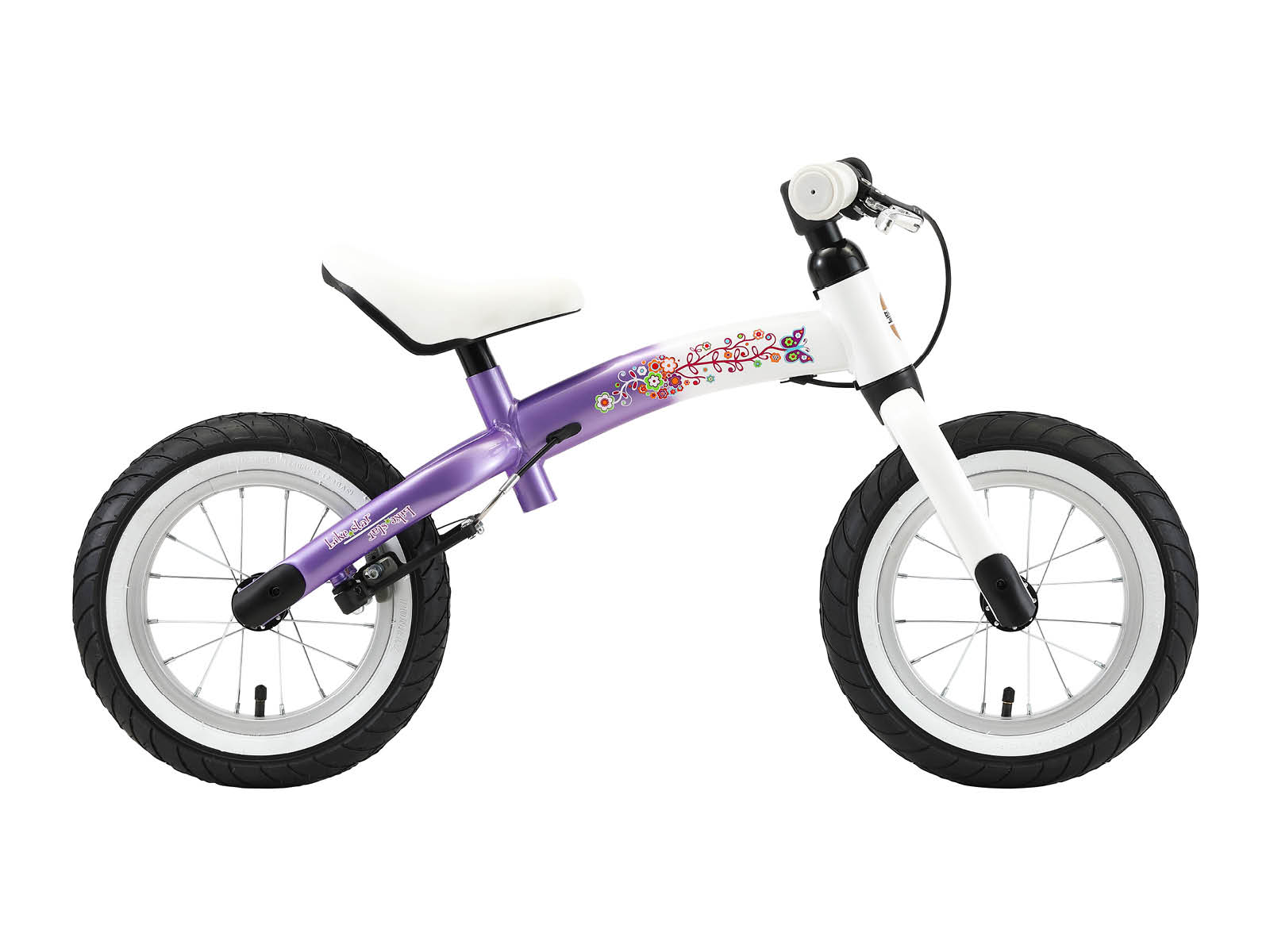 Bikestar meegroei loopfiets Sport 12 inch, lila/wit - Afbeelding 2