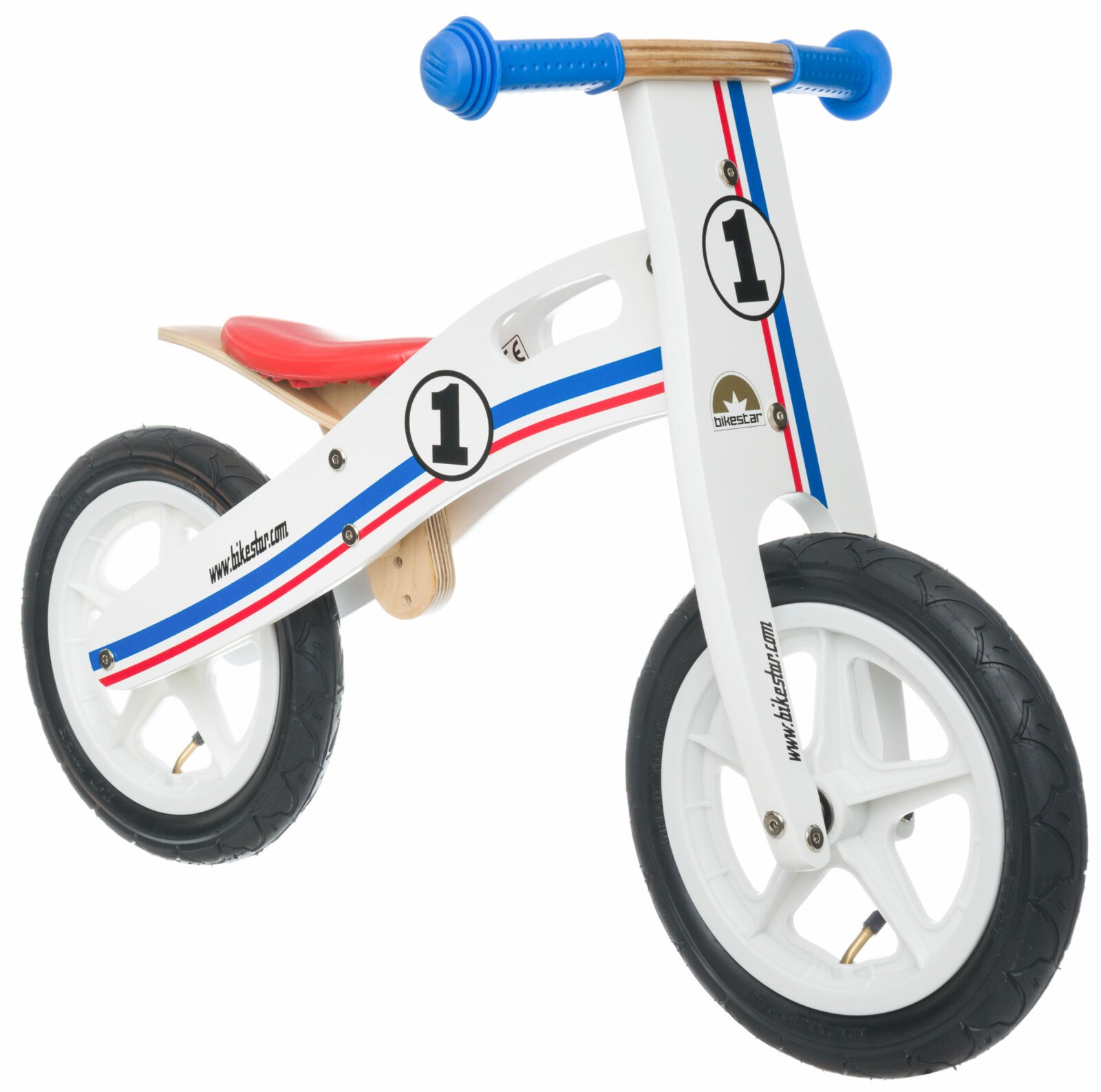 Bikestar loopfiets hout 12 inch, wit