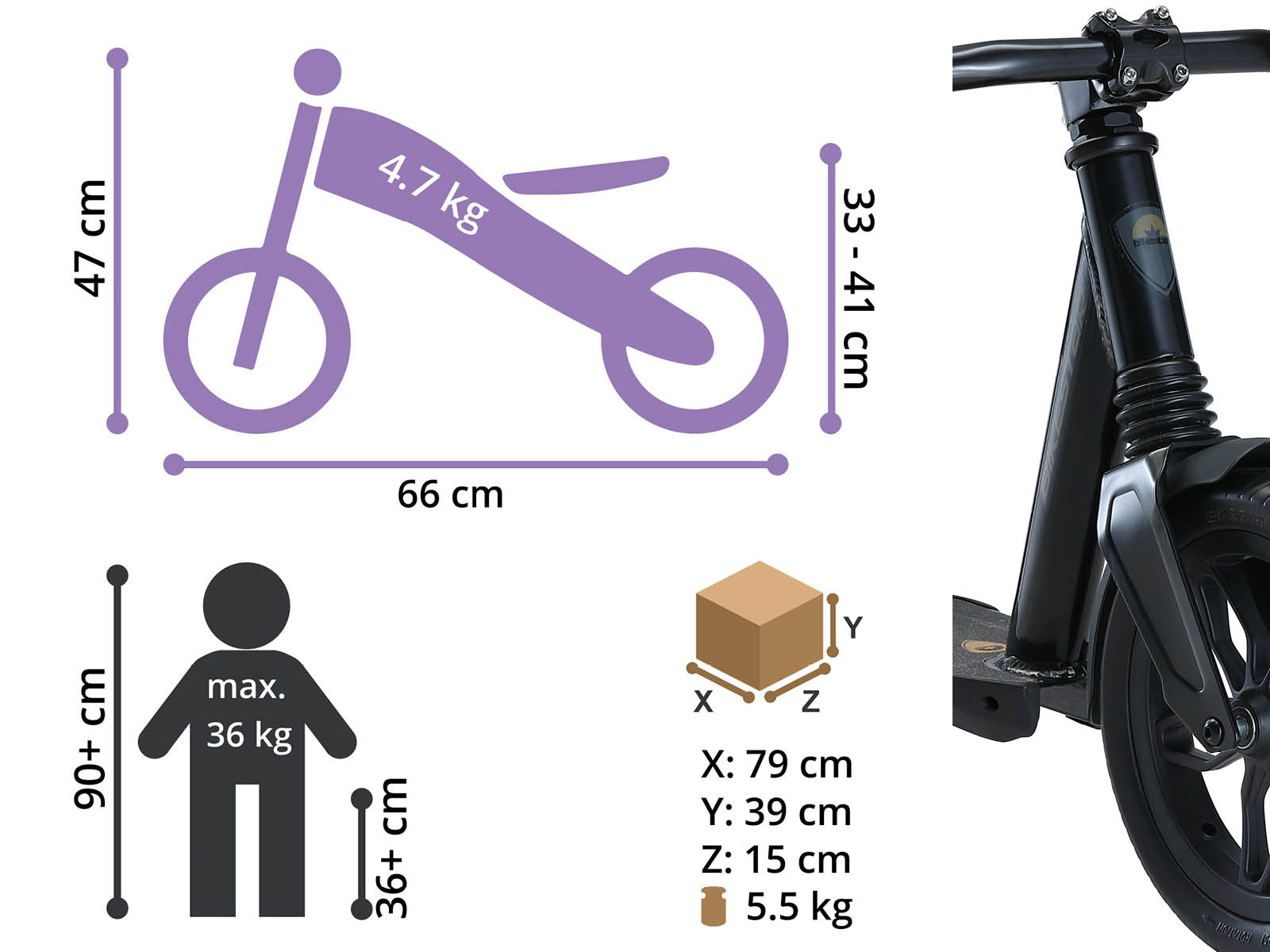 Bikestar loopfiets Fully 10 inch, zwart - Afbeelding 5