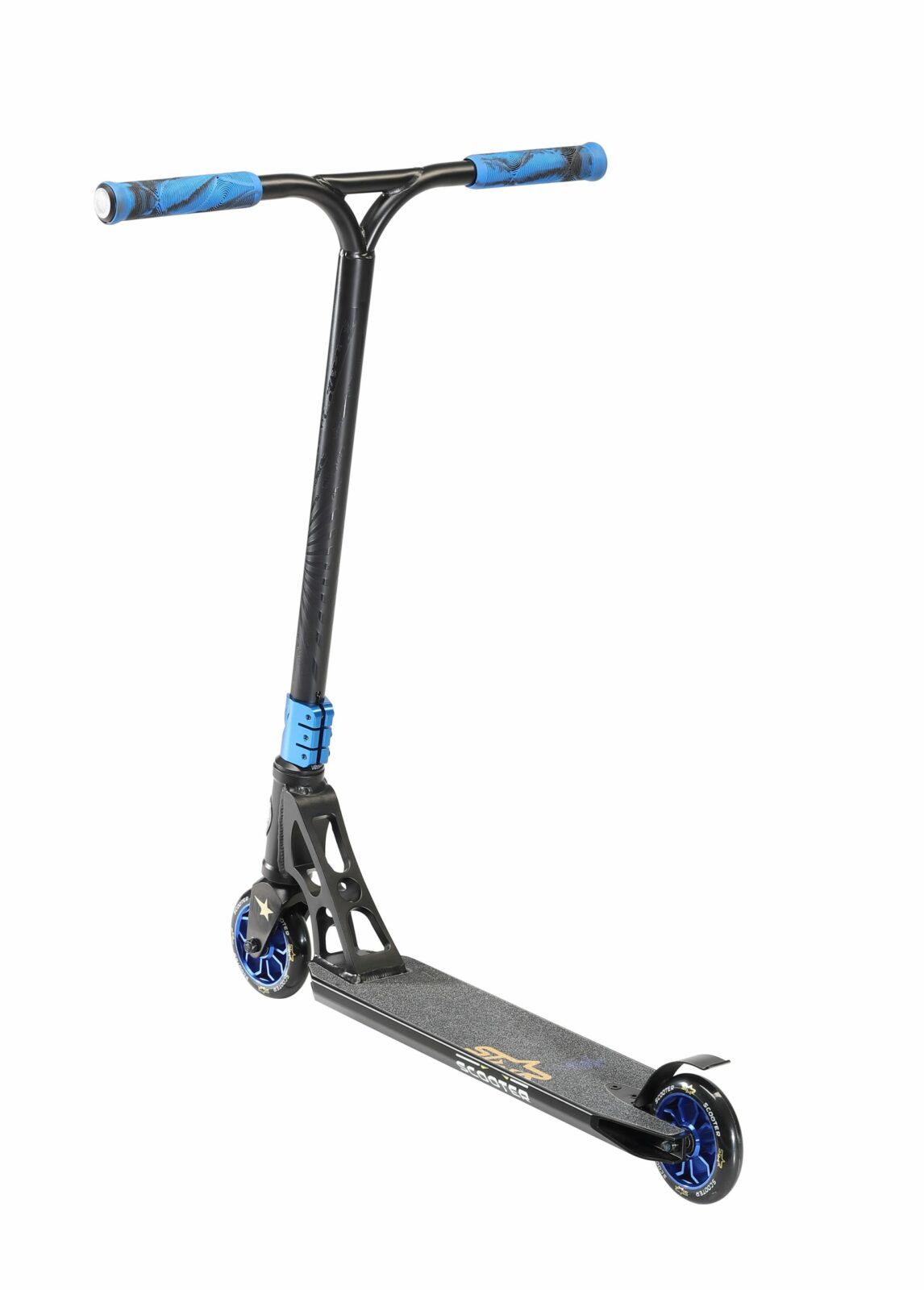 STAR SCOOTER Freestyle Jump alu stuntstep 110mm Pro Trick Roller zwart blauw - Afbeelding 6