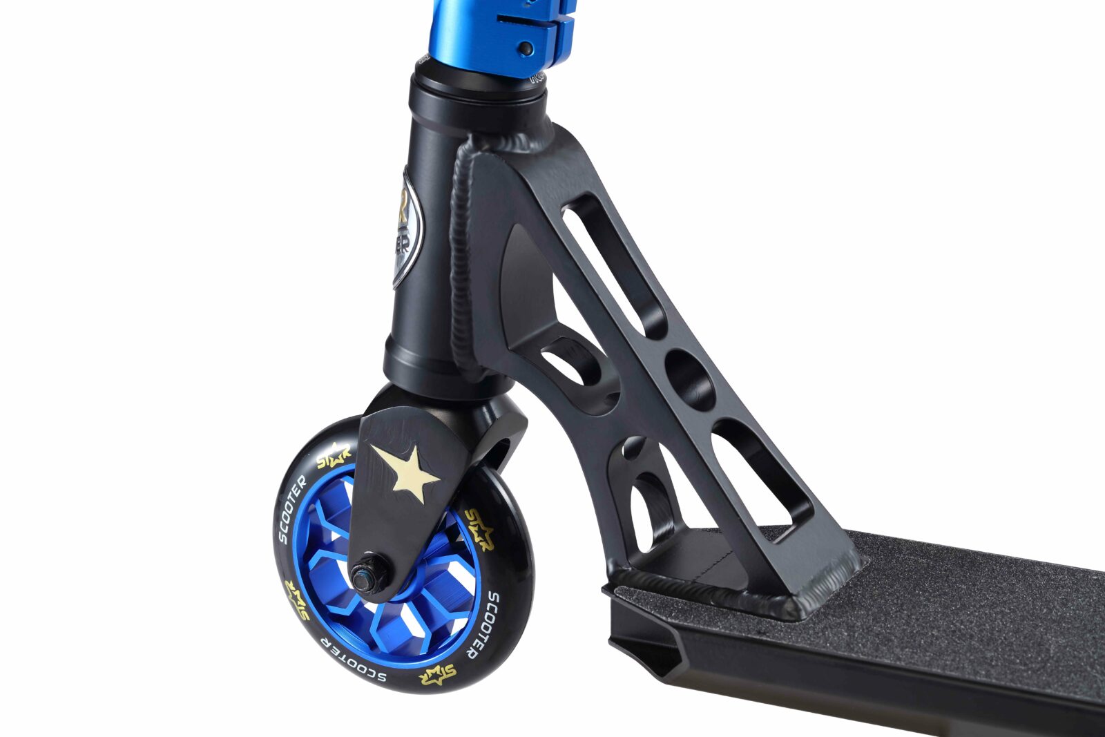 STAR SCOOTER Freestyle Jump alu stuntstep 110mm Pro Trick Roller zwart blauw - Afbeelding 8