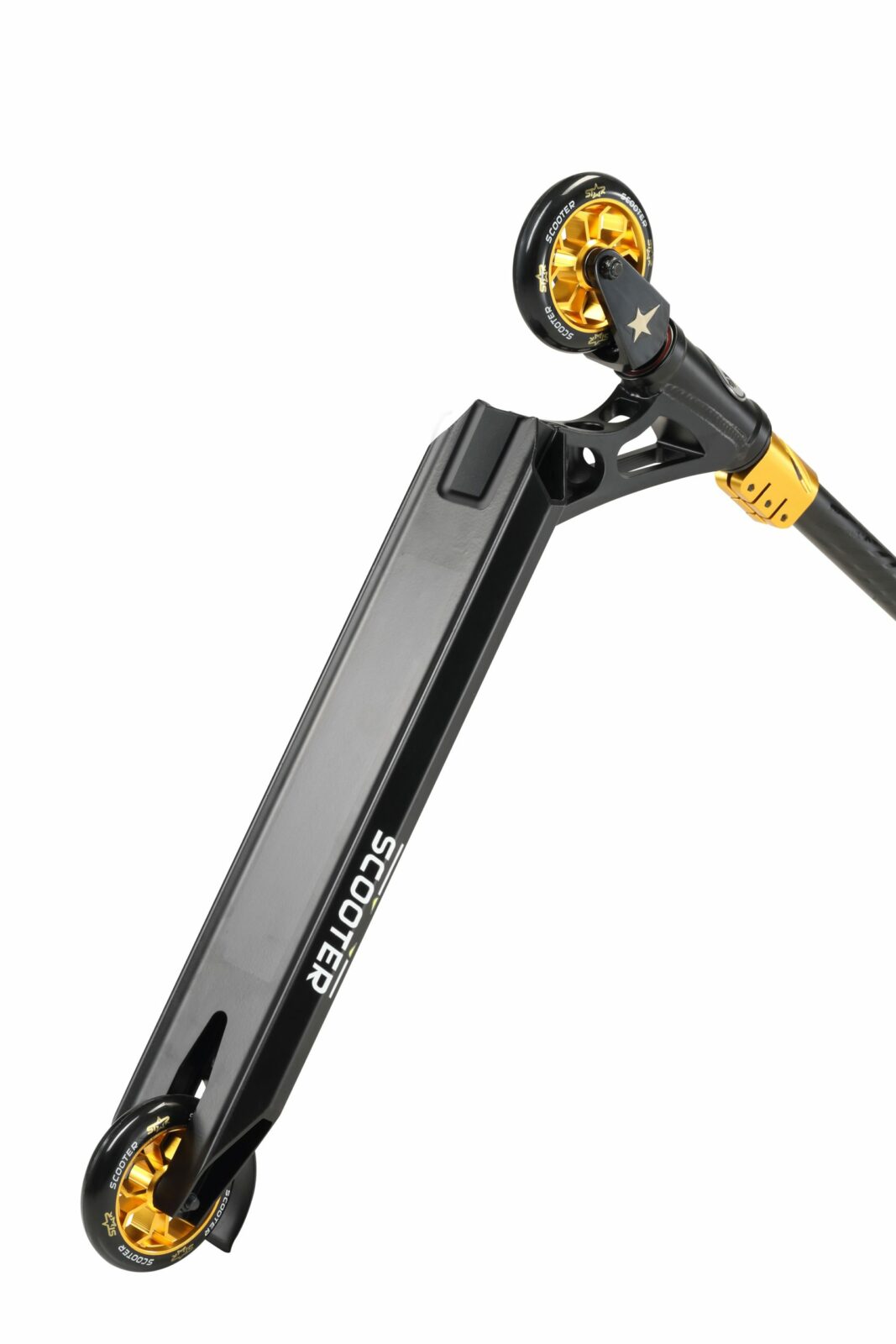 STAR SCOOTER Freestyle Jump alu stuntstep 110mm Pro Trick Roller zwart goud - Afbeelding 5