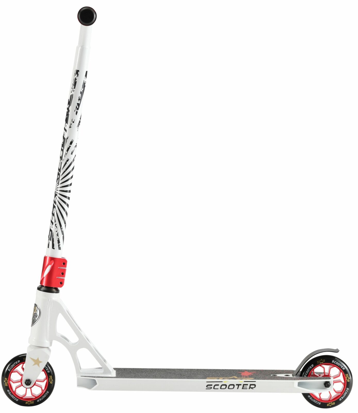 STAR SCOOTER Freestyle Jump alu stuntstep 110mm Pro Trick Roller wit rood - Afbeelding 2