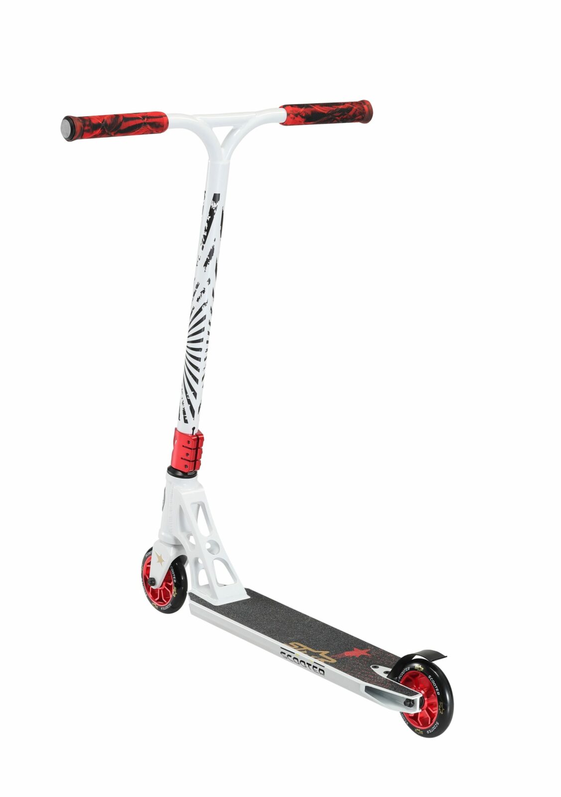 STAR SCOOTER Freestyle Jump alu stuntstep 110mm Pro Trick Roller wit rood - Afbeelding 6