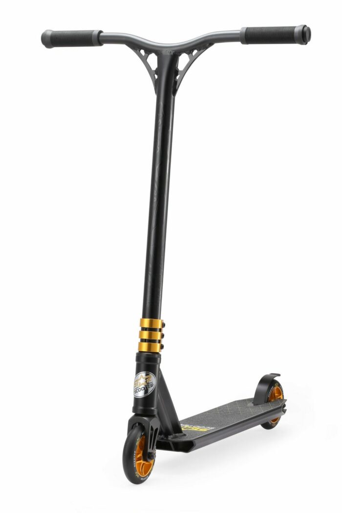 STAR SCOOTER Freestyle Jump alu stuntstep, 110mm Semi Pro, zwart / goud