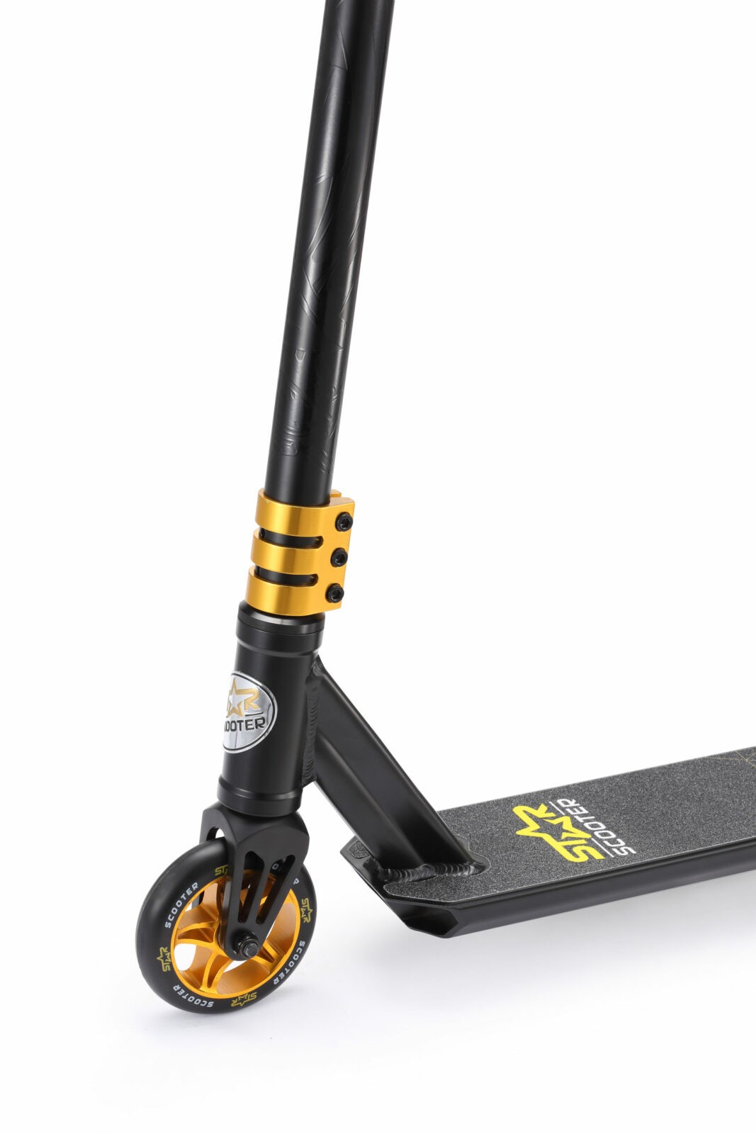 STAR SCOOTER Freestyle Jump alu stuntstep, 110mm Semi Pro, zwart / goud - Afbeelding 2
