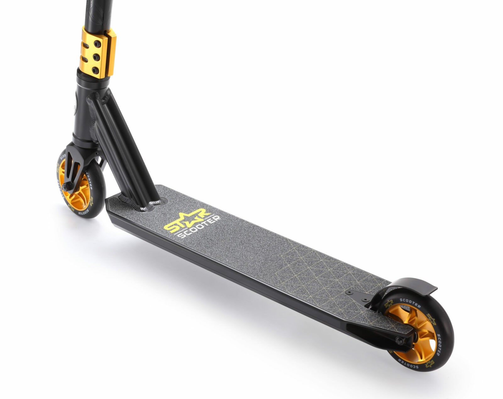 STAR SCOOTER Freestyle Jump alu stuntstep, 110mm Semi Pro, zwart / goud - Afbeelding 3