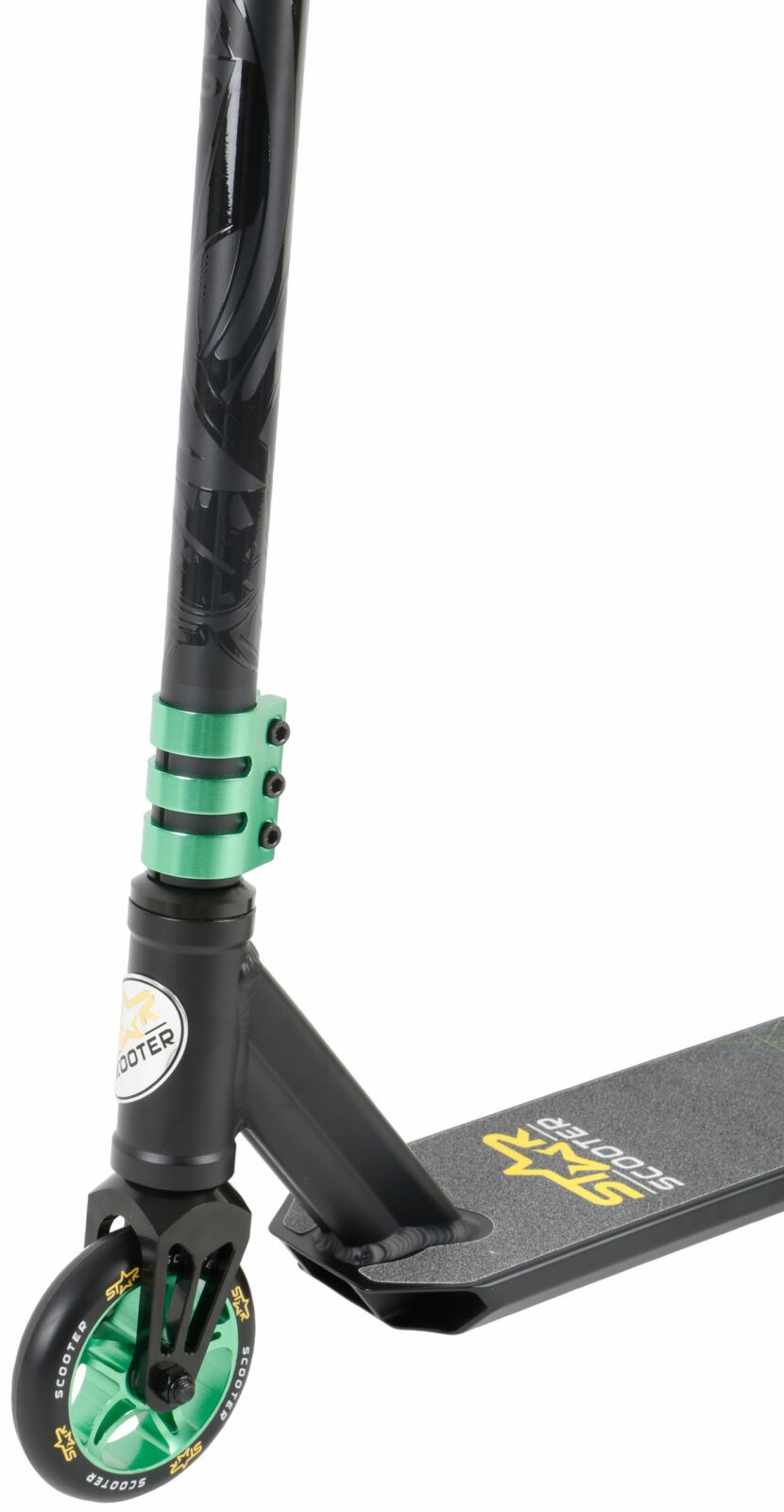 STAR SCOOTER Freestyle Jump alu stuntstep, 110mm Semi Pro, zwart / groen - Afbeelding 2