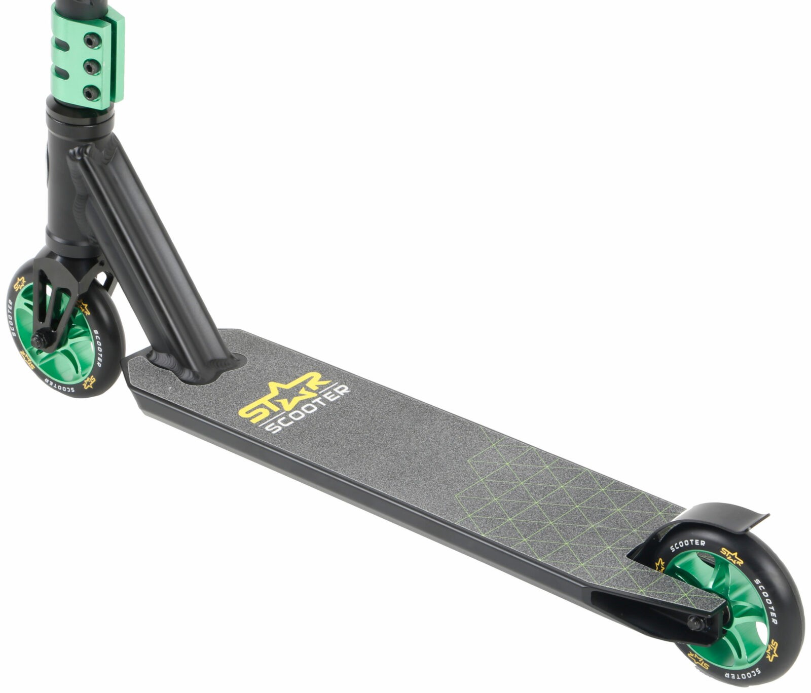 STAR SCOOTER Freestyle Jump alu stuntstep, 110mm Semi Pro, zwart / groen - Afbeelding 4