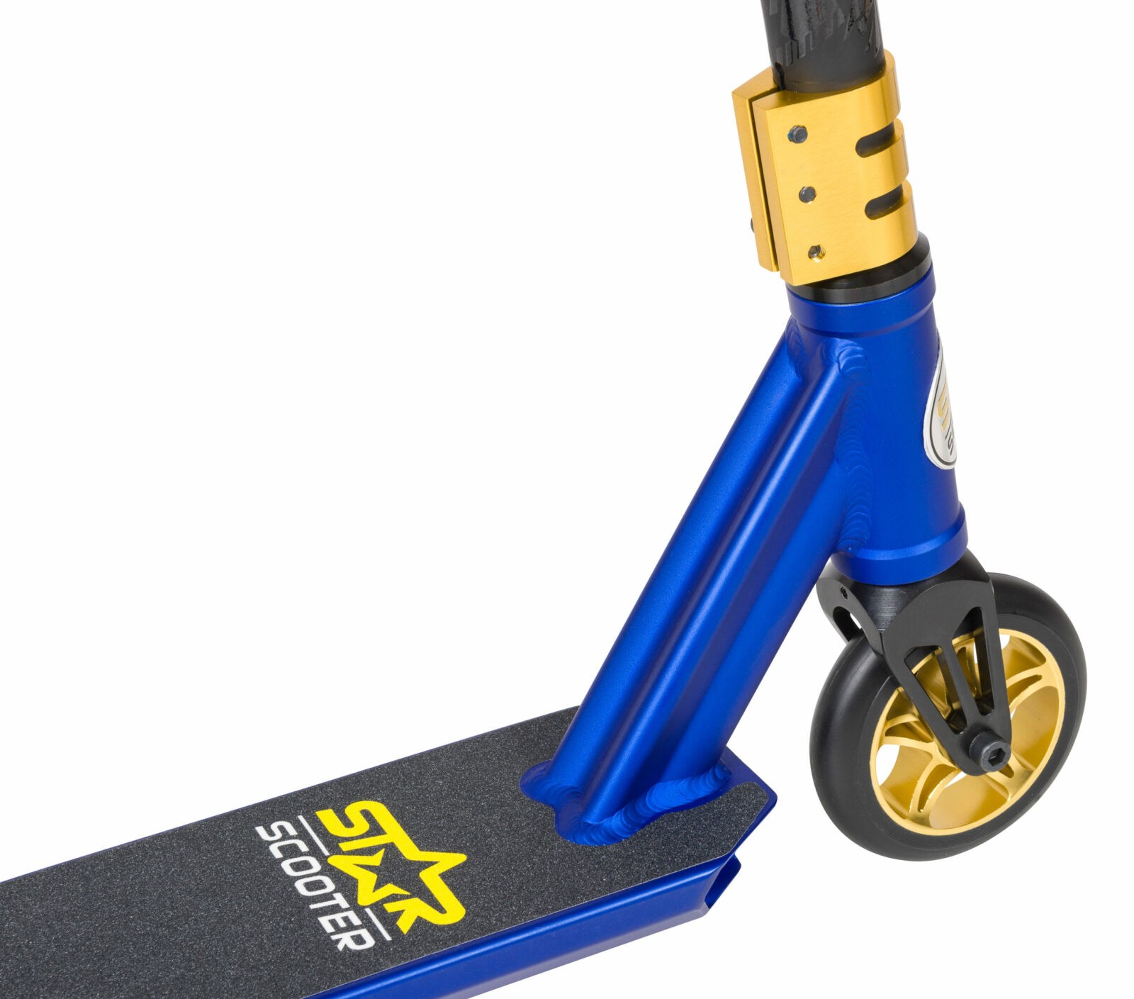 STAR SCOOTER Freestyle Jump alu stuntstep, 110mm Semi Pro, blauw / goud - Afbeelding 3