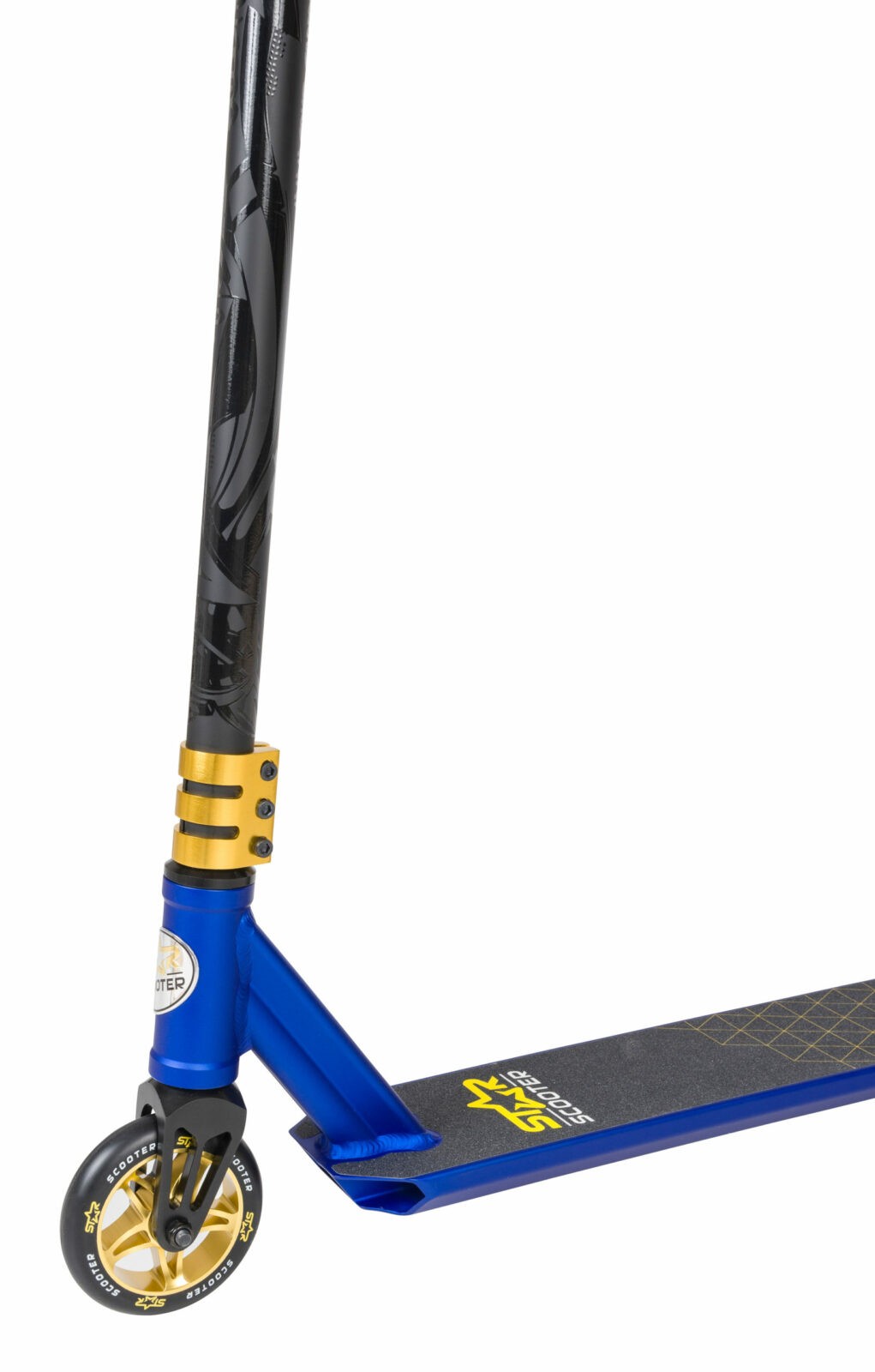 STAR SCOOTER Freestyle Jump alu stuntstep, 110mm Semi Pro, blauw / goud - Afbeelding 2