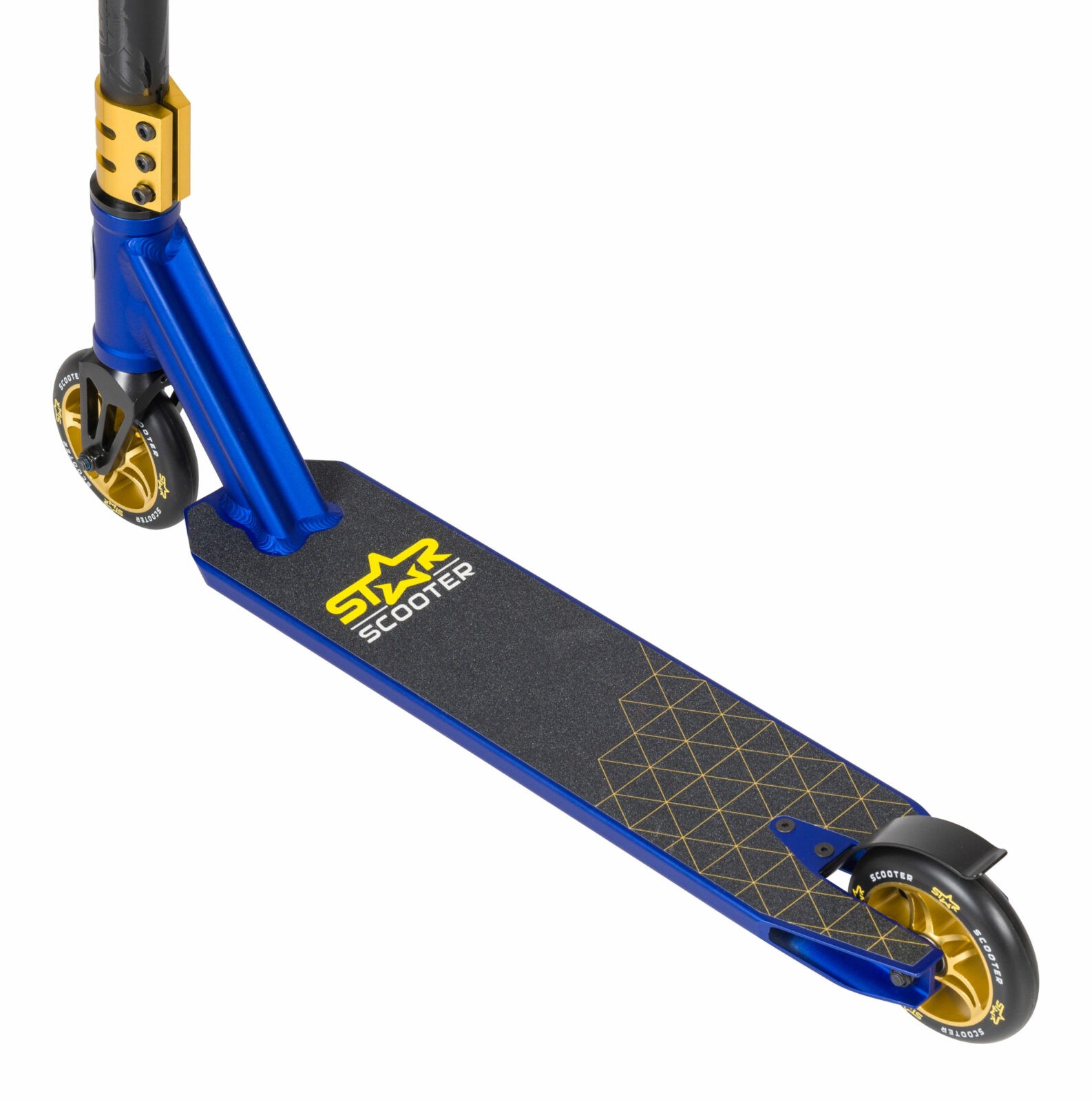 STAR SCOOTER Freestyle Jump alu stuntstep, 110mm Semi Pro, blauw / goud - Afbeelding 4