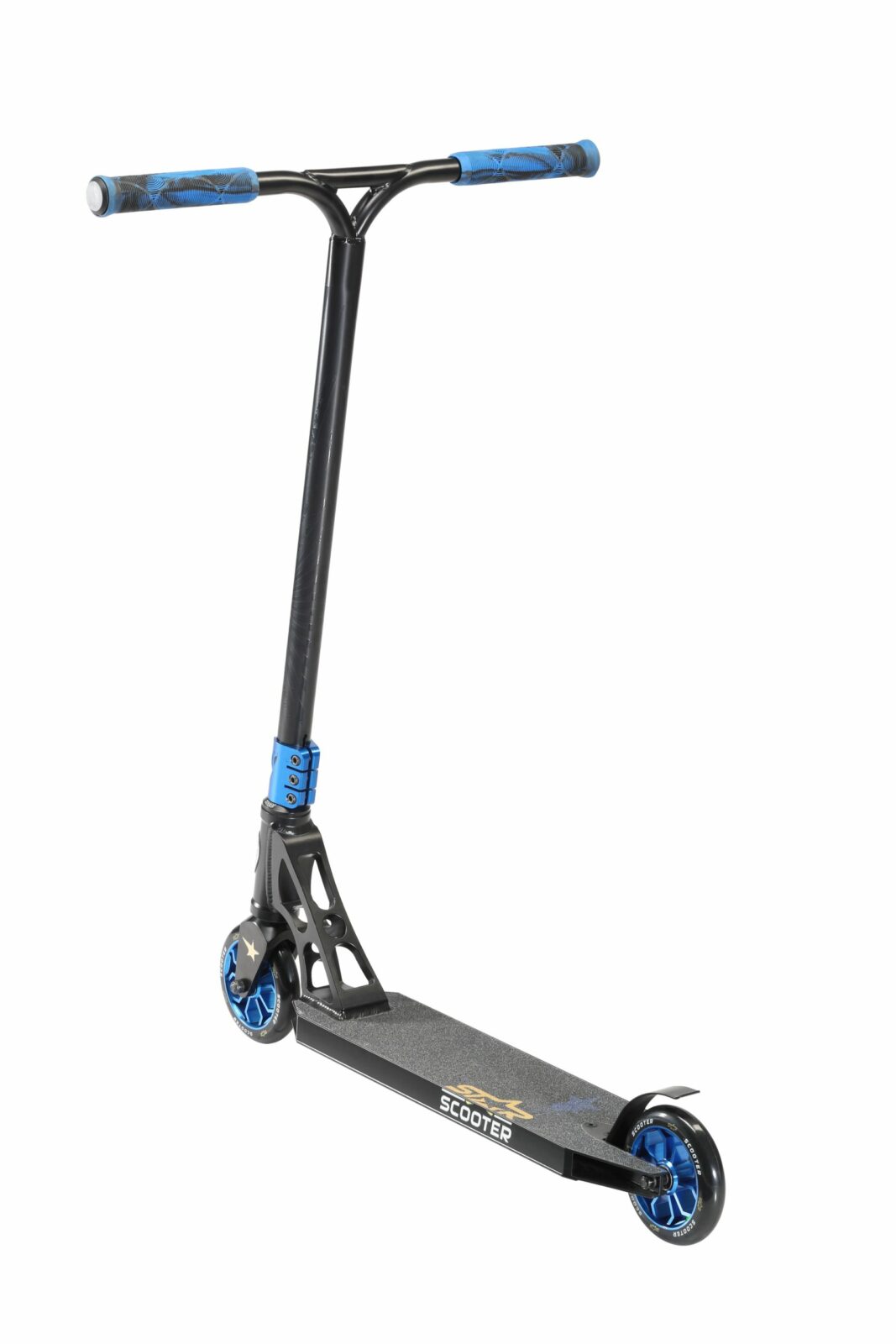 STAR SCOOTER Freestyle Jump alu stuntstep, 120mm Pro Trick Roller, zwart blauw - Afbeelding 5