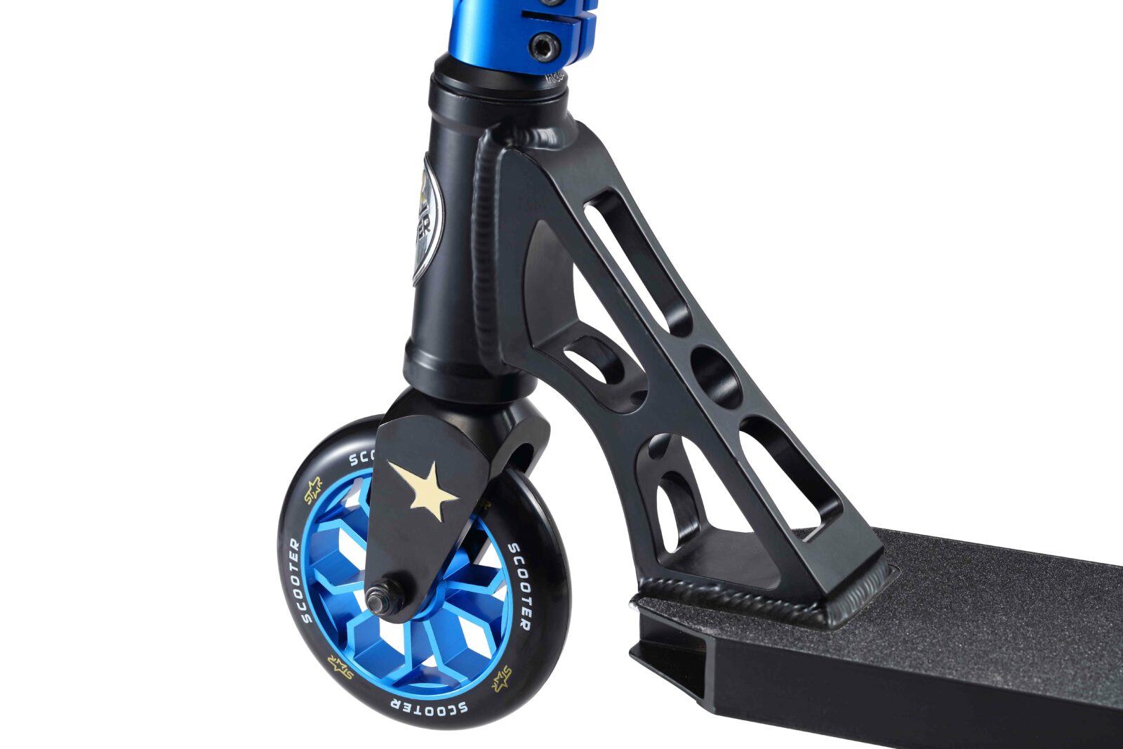 STAR SCOOTER Freestyle Jump alu stuntstep, 120mm Pro Trick Roller, zwart blauw - Afbeelding 8