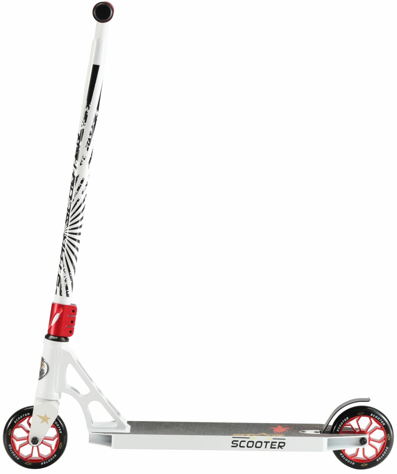 STAR SCOOTER Freestyle Jump alu stuntstep, 120mm Pro Trick Roller, wit rood - Afbeelding 2