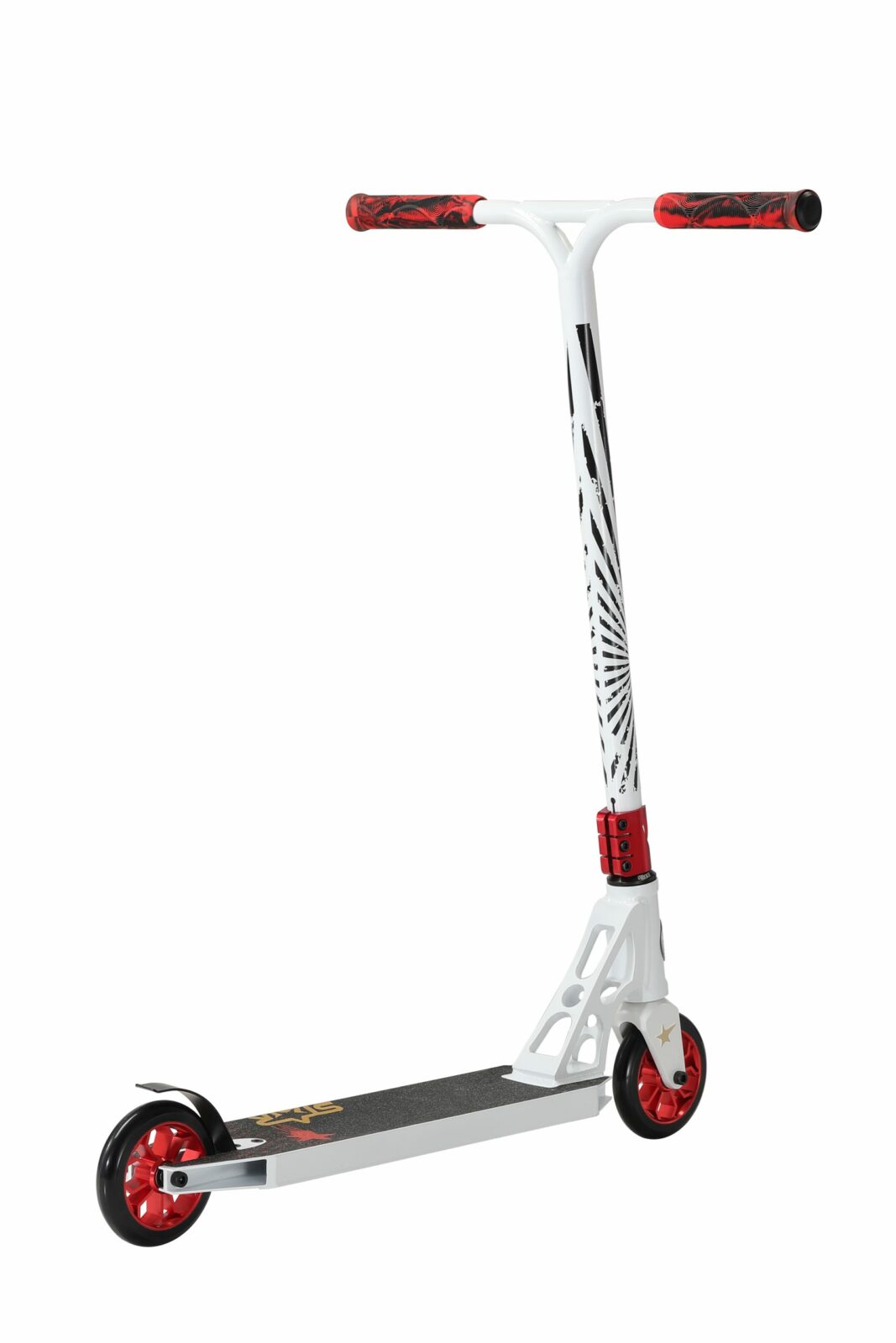 STAR SCOOTER Freestyle Jump alu stuntstep, 120mm Pro Trick Roller, wit rood - Afbeelding 3