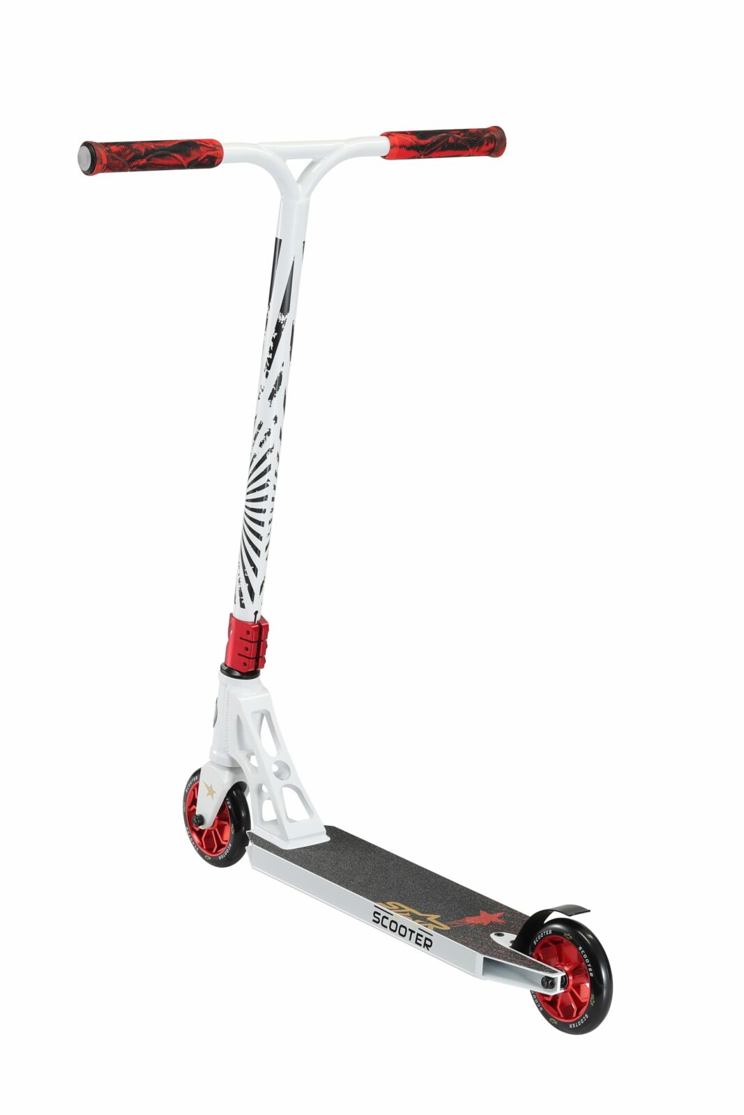 STAR SCOOTER Freestyle Jump alu stuntstep, 120mm Pro Trick Roller, wit rood - Afbeelding 4