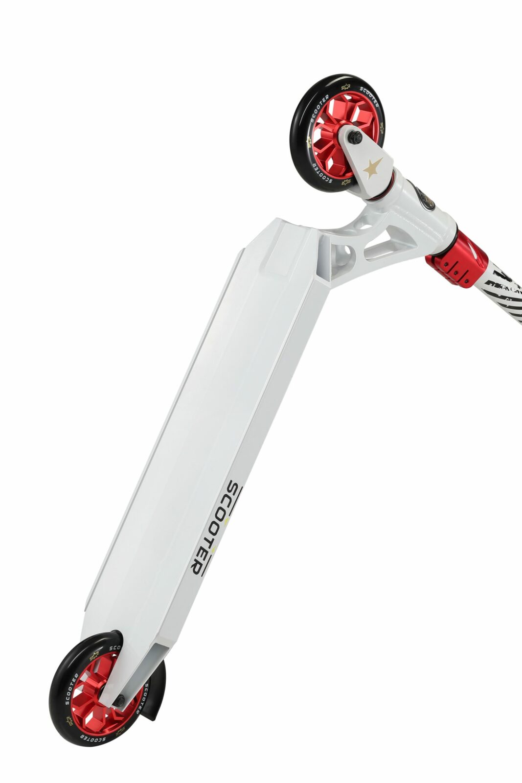 STAR SCOOTER Freestyle Jump alu stuntstep, 120mm Pro Trick Roller, wit rood - Afbeelding 6