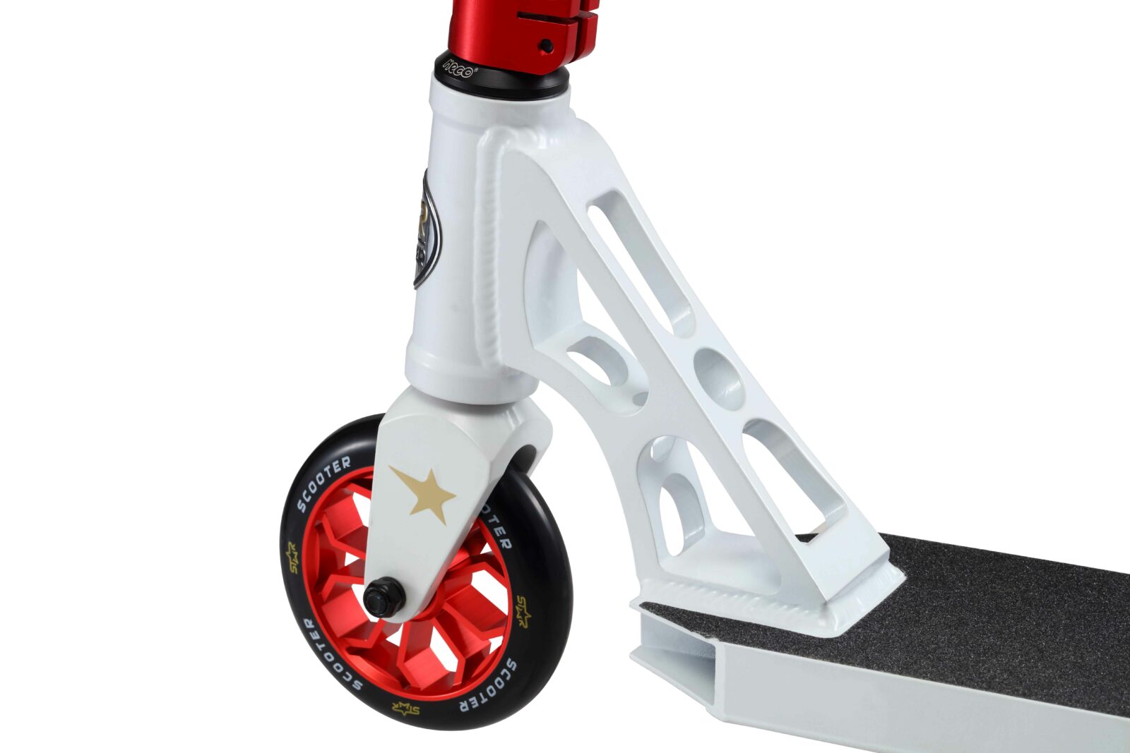 STAR SCOOTER Freestyle Jump alu stuntstep, 120mm Pro Trick Roller, wit rood - Afbeelding 8