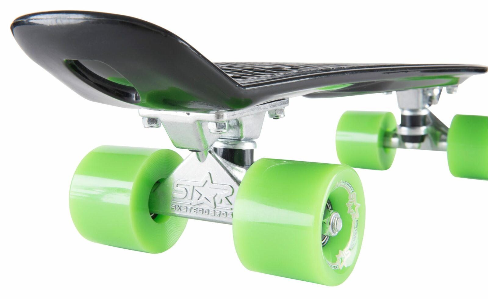 STAR SKATEBOARDS Vintage Skateboard, Retro Cruiser 60mm, zwart / groen - Afbeelding 4