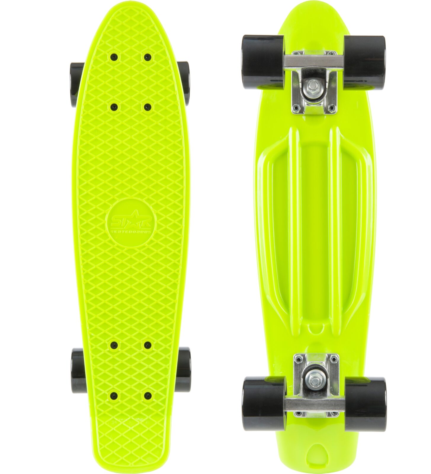 STAR SKATEBOARDS Vintage Skateboard, Retro Cruiser 60mm, groen / zwart