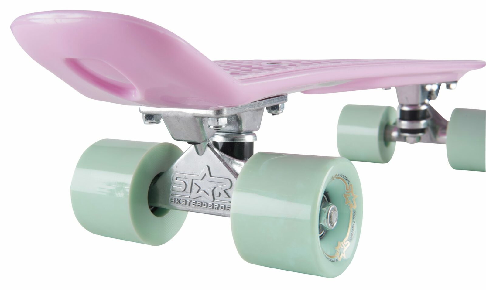 STAR SKATEBOARDS Vintage Skateboard, Retro Cruiser 60mm, roze / mint TK - Afbeelding 5