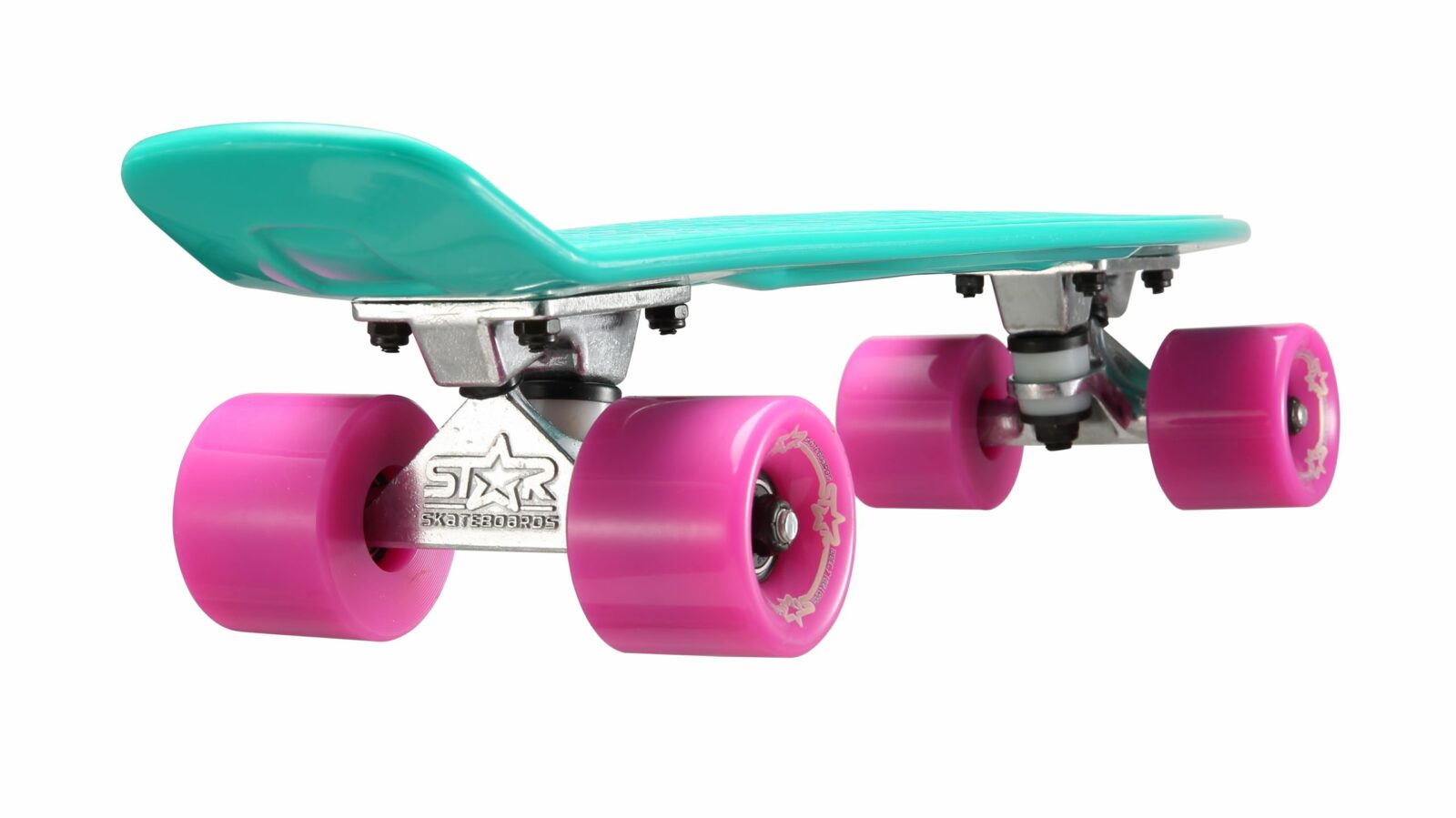 STAR SKATEBOARDS Vintage Skateboard, Retro Cruiser 60mm, turquoise / paars - Afbeelding 3