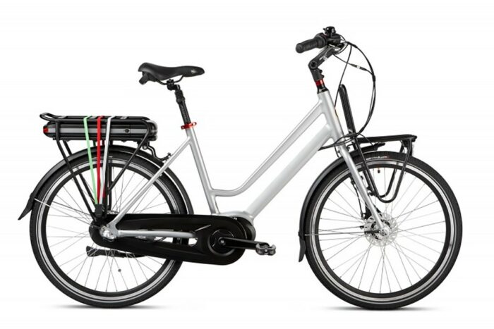 Elektrische dames transportfiets, Trager 28, middenmotor, N3, grijs TK