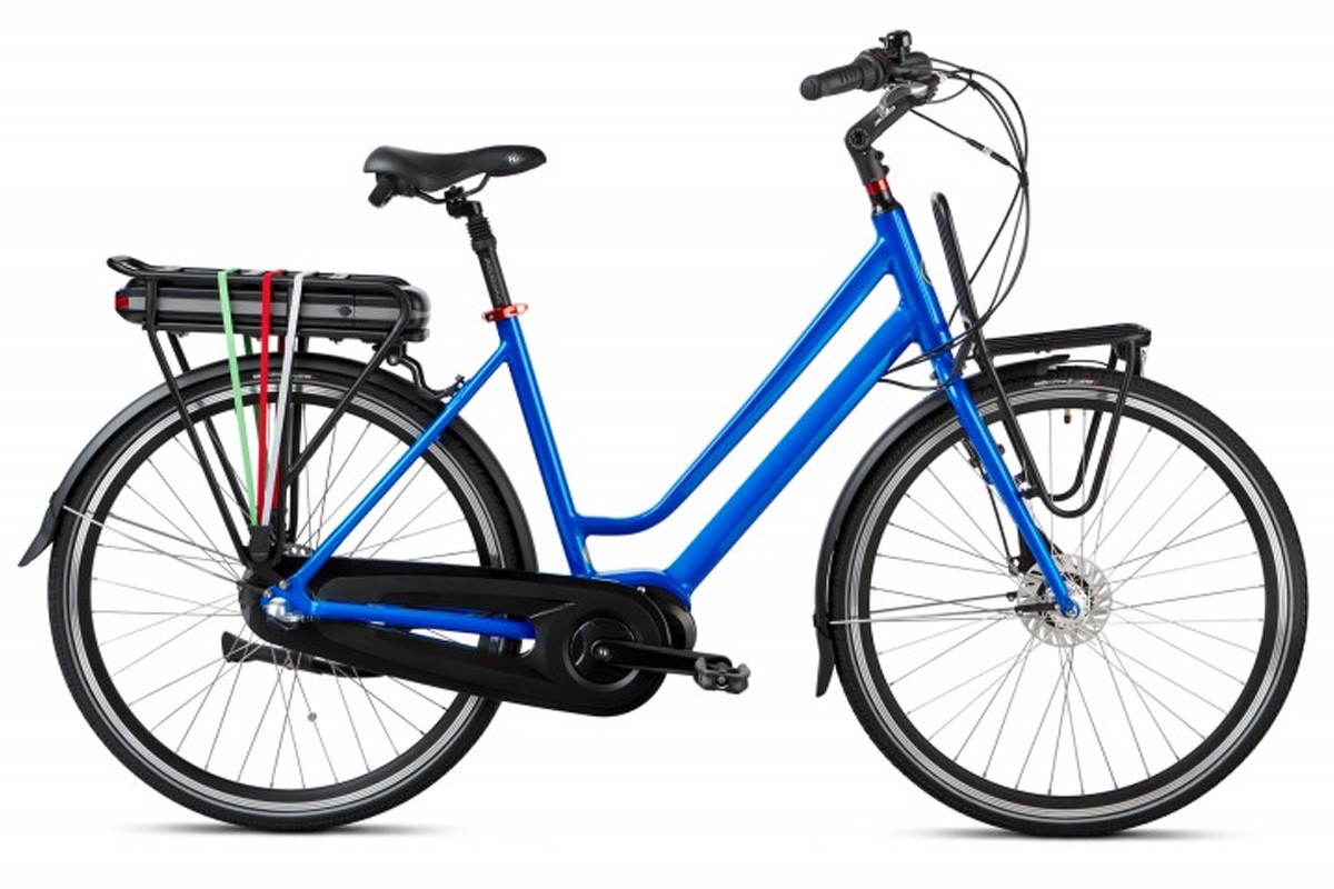 Elektrische dames transportfiets, Trager 26, middenmotor, N3, blauw