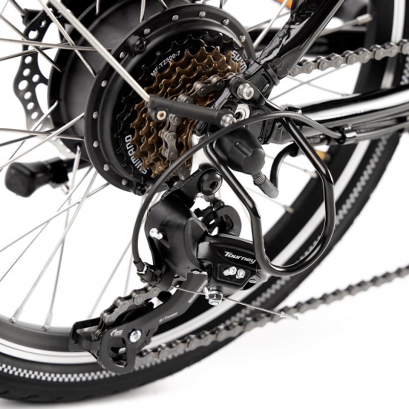 Elektrische vouwfiets, Fold 20 V-brake, 7sp, zwart - Afbeelding 3