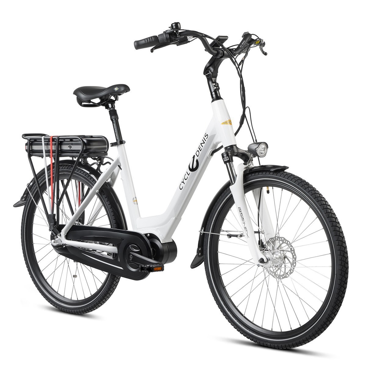 Elektrische damesfiets, middenmotor, Deville, 26 inch, N3, wit - Afbeelding 2