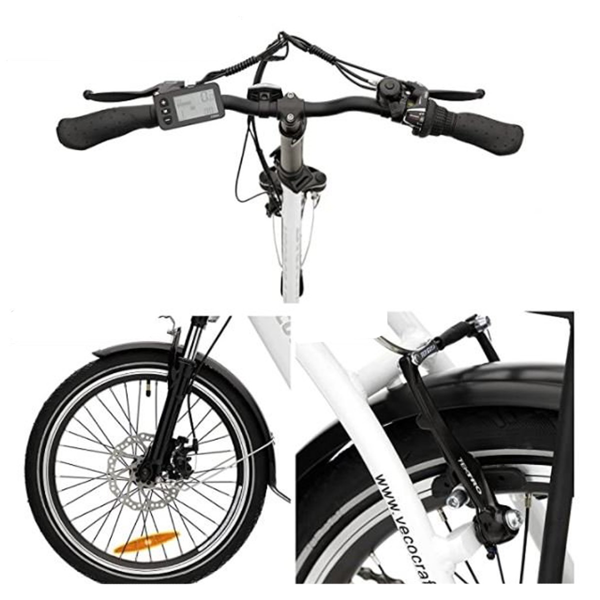 Elektrische vouwfiets, lage instap, E-Pax, 7sp, wit, 13 Ah. - Afbeelding 2