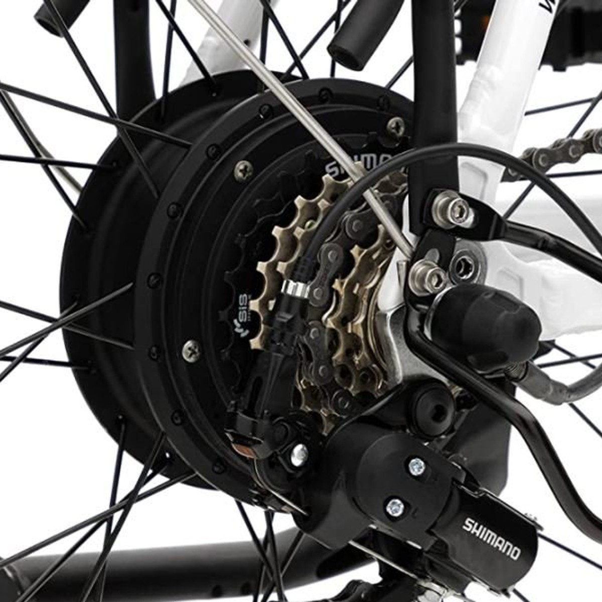 Elektrische vouwfiets, lage instap, E-Pax, 7sp, wit, 13 Ah. - Afbeelding 3