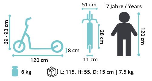 BLUE GORILLAZ autoped , 12 inch Sport , zwart - Afbeelding 8