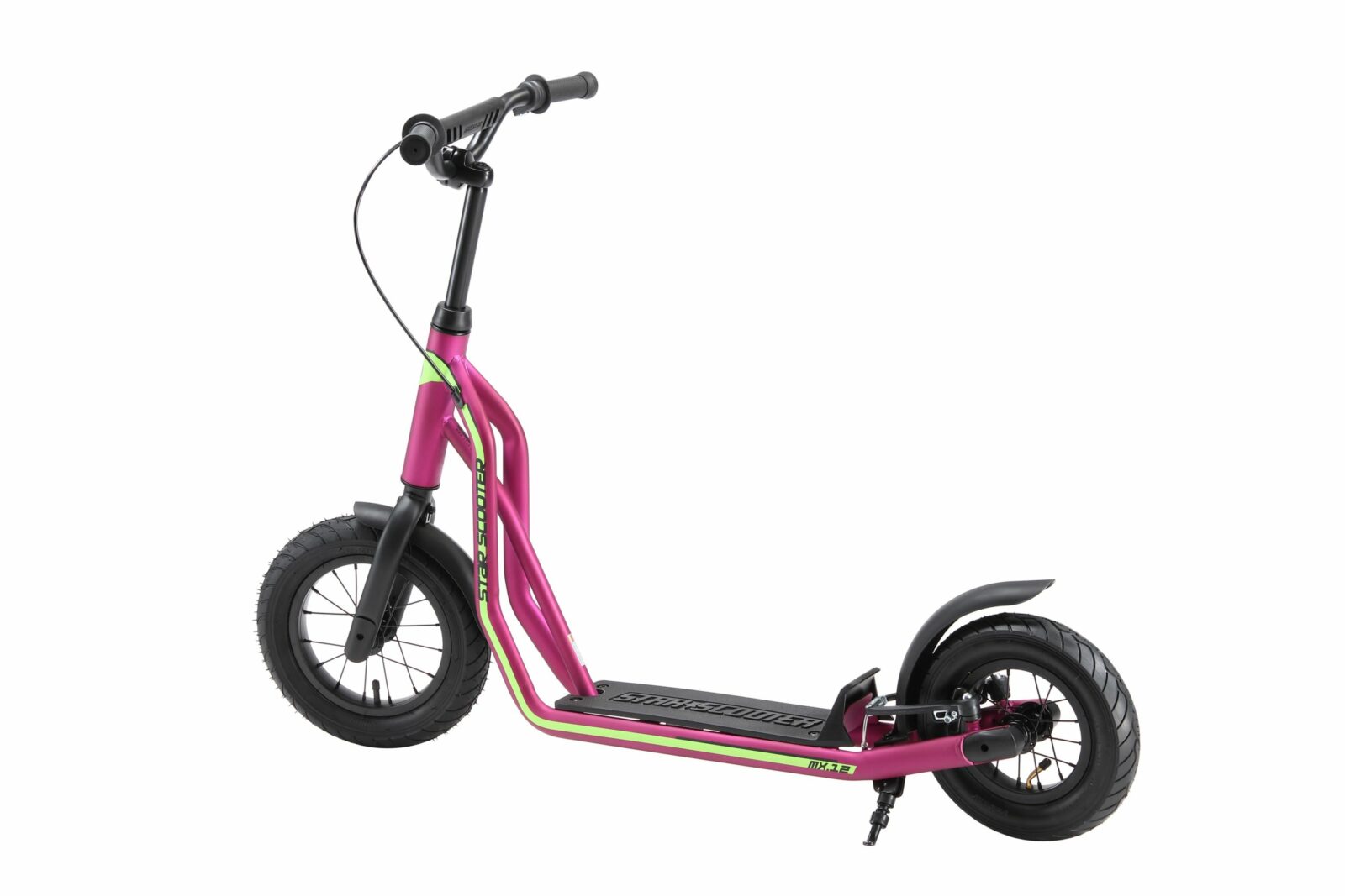 STAR SCOOTER autoped, 12 inch + 10 inch, donkerroze - Afbeelding 3