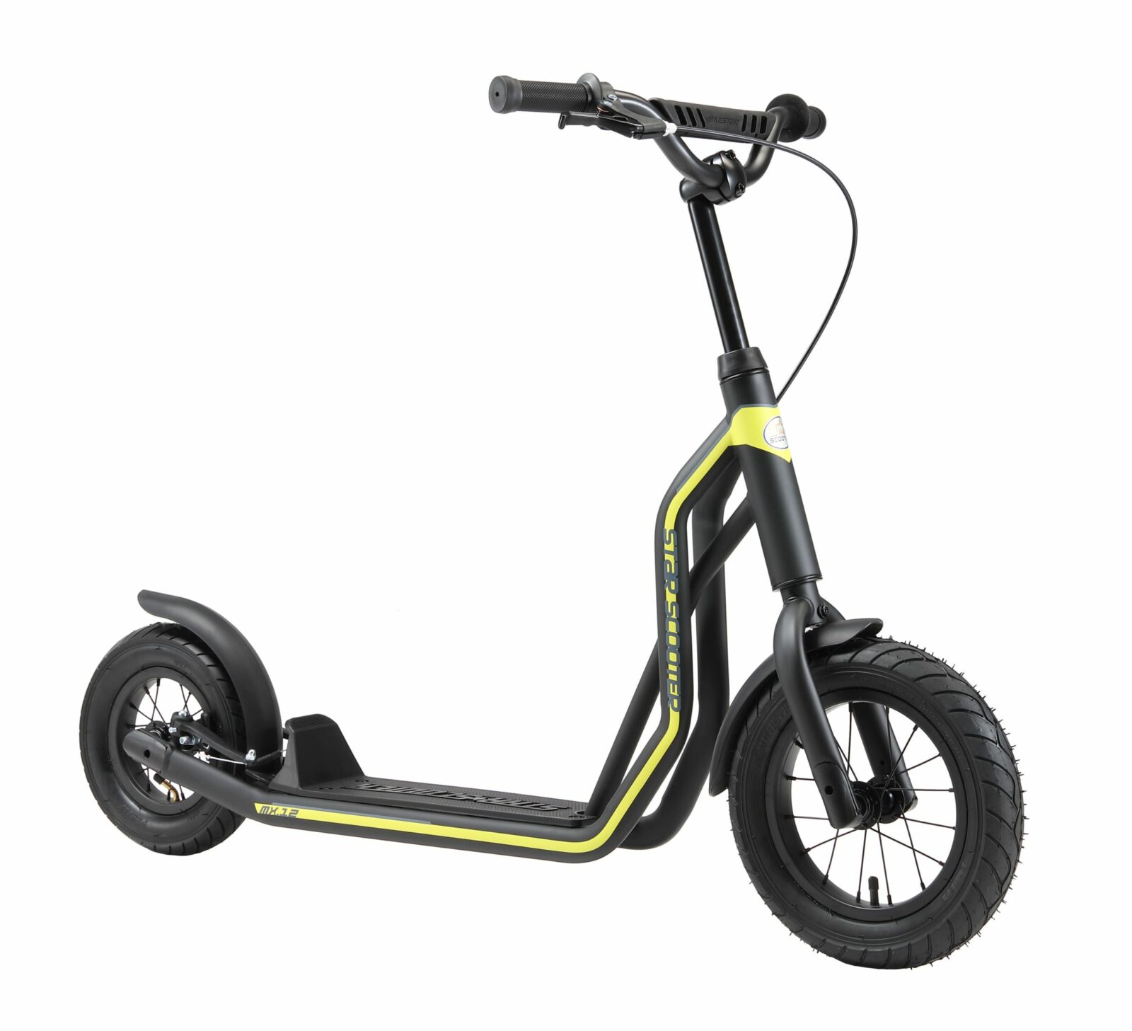 STAR SCOOTER autoped, 12 inch + 10 inch, zwart