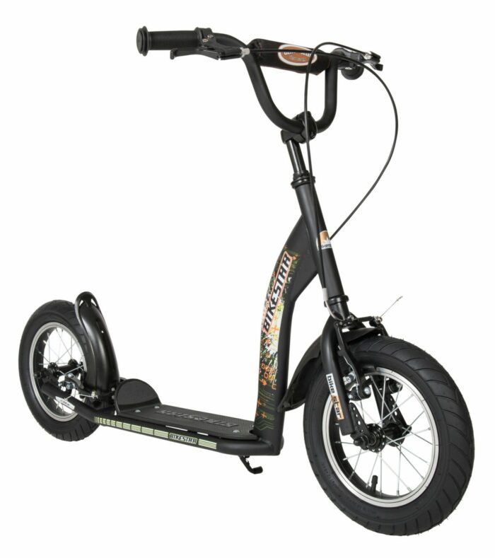 Bikestar autoped, 12 inch, Sport step, zwart