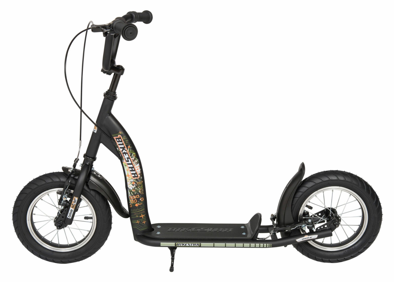 Bikestar autoped, 12 inch, Sport step, zwart - Afbeelding 2