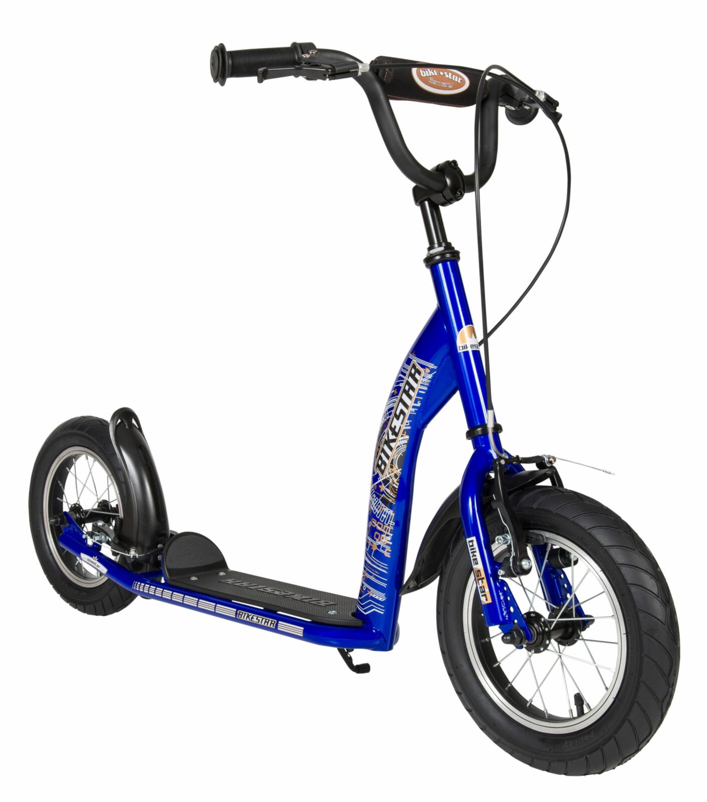 Bikestar autoped, 12 inch, Sport step, blauw