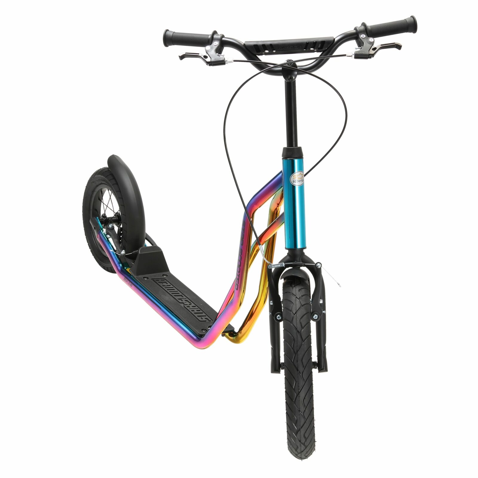 STAR SCOOTER autoped 16 inch + 12 inch, chroom - Afbeelding 7