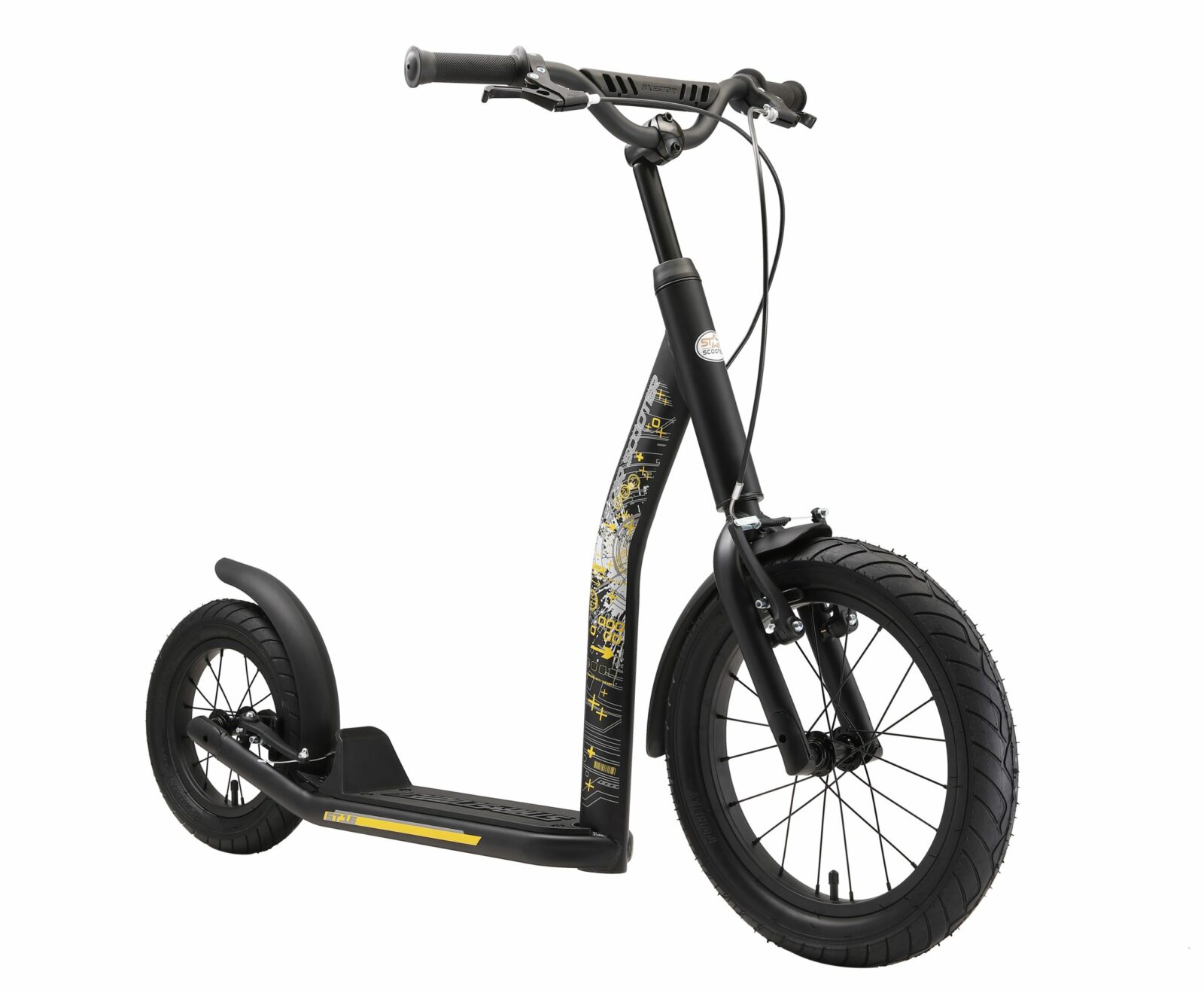 Bikestar autoped New Gen Sport 16 inch - 12 inch zwart