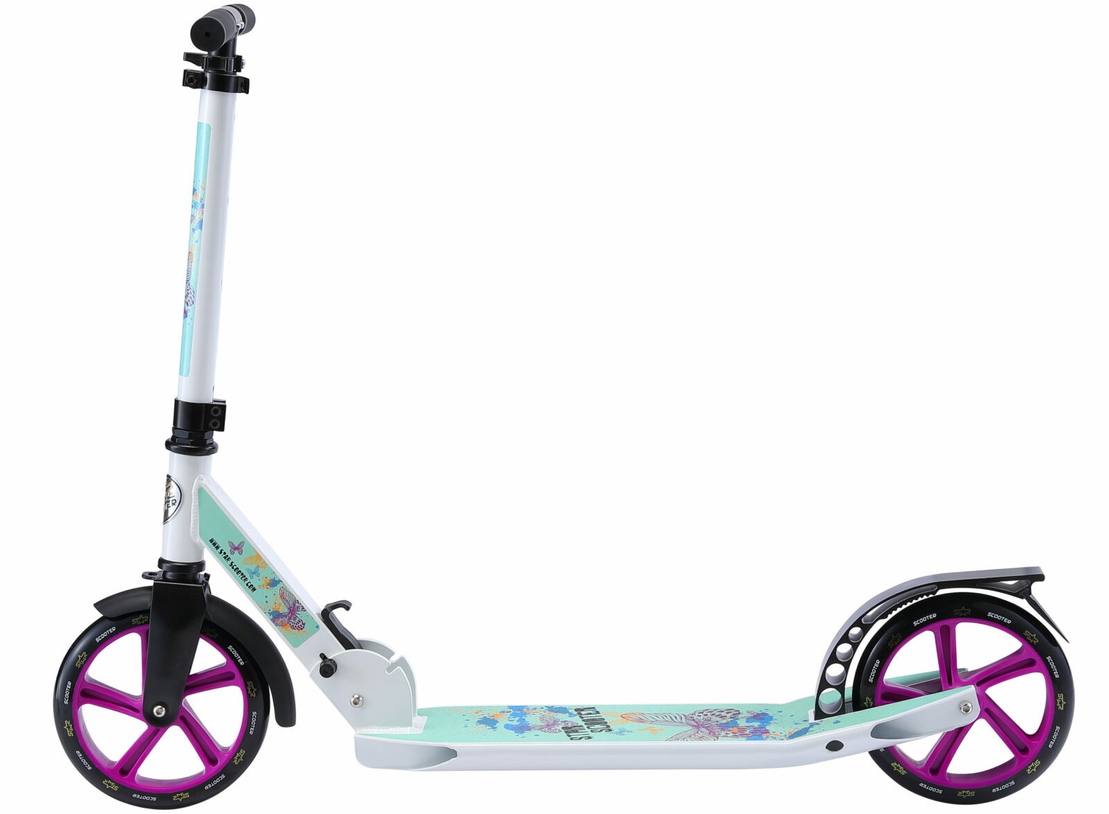 STAR SCOOTER Alu City vouwbaar 205mm Cruising wit / turquoise - Afbeelding 2