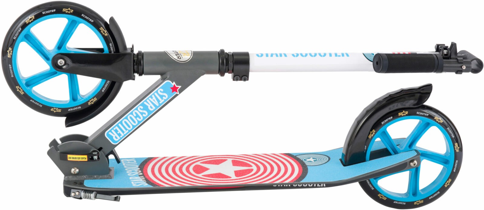 STAR SCOOTER Alu City vouwbaar 205mm XXL staplank grijs / blauw - Afbeelding 6