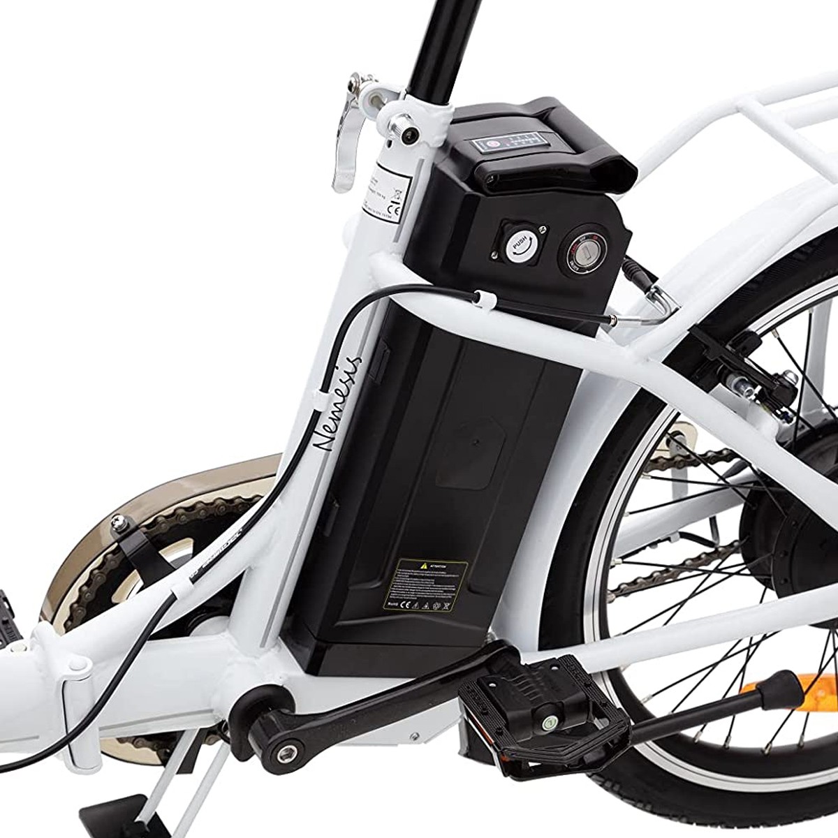 Elektrische vouwfiets Nemesis lage instap wit 13 Ah - Afbeelding 5