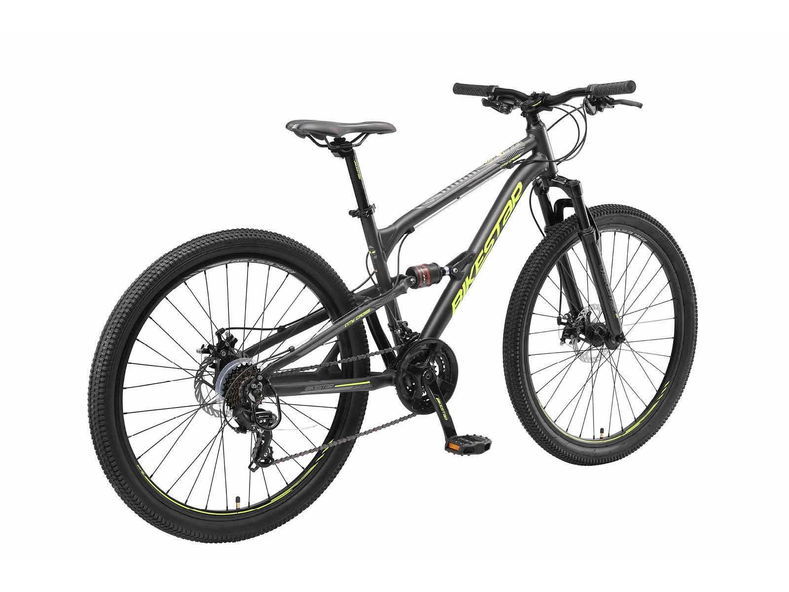 Bikestar Fully MTB Alu 26 Inch 21 Speed Zwart/groen - Afbeelding 3