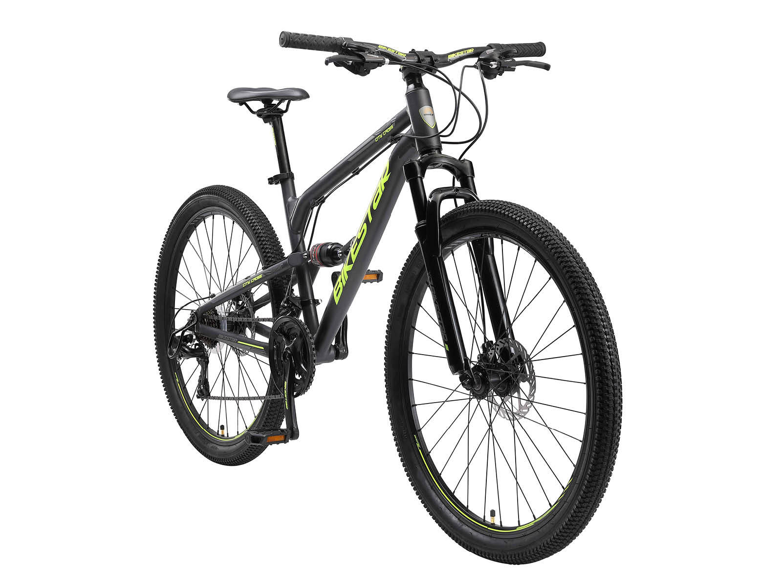 Bikestar Fully MTB Alu 26 Inch 21 Speed Zwart/groen - Afbeelding 2