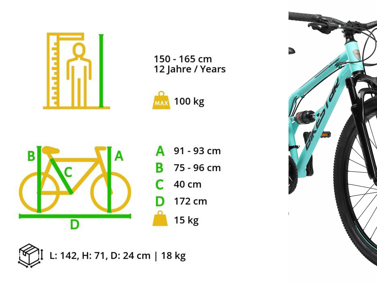 Bikestar Fully MTB Alu 26 Inch 21 Speed Mintgroen - Afbeelding 6
