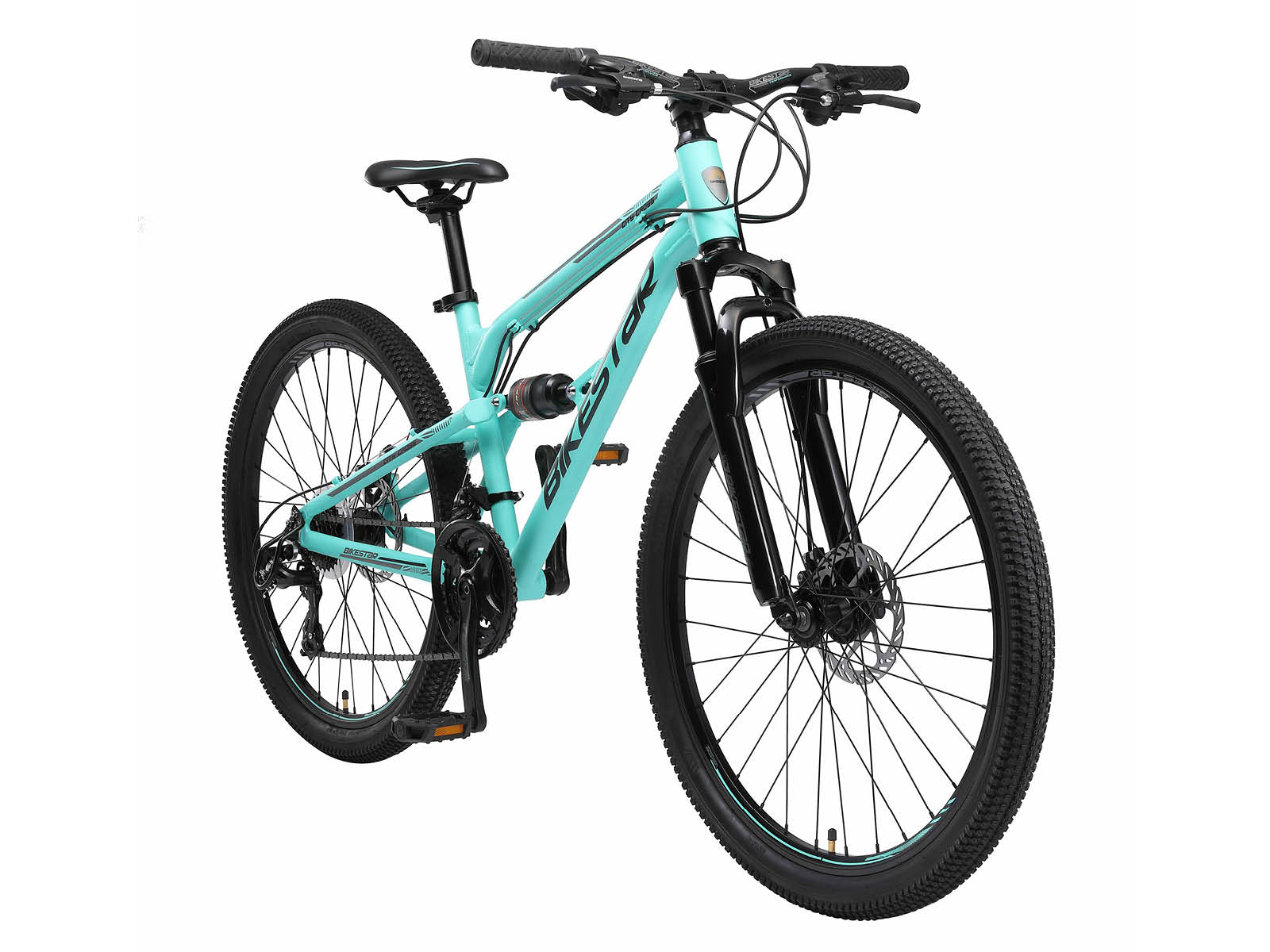 Bikestar Fully MTB Alu 26 Inch 21 Speed Mintgroen - Afbeelding 2